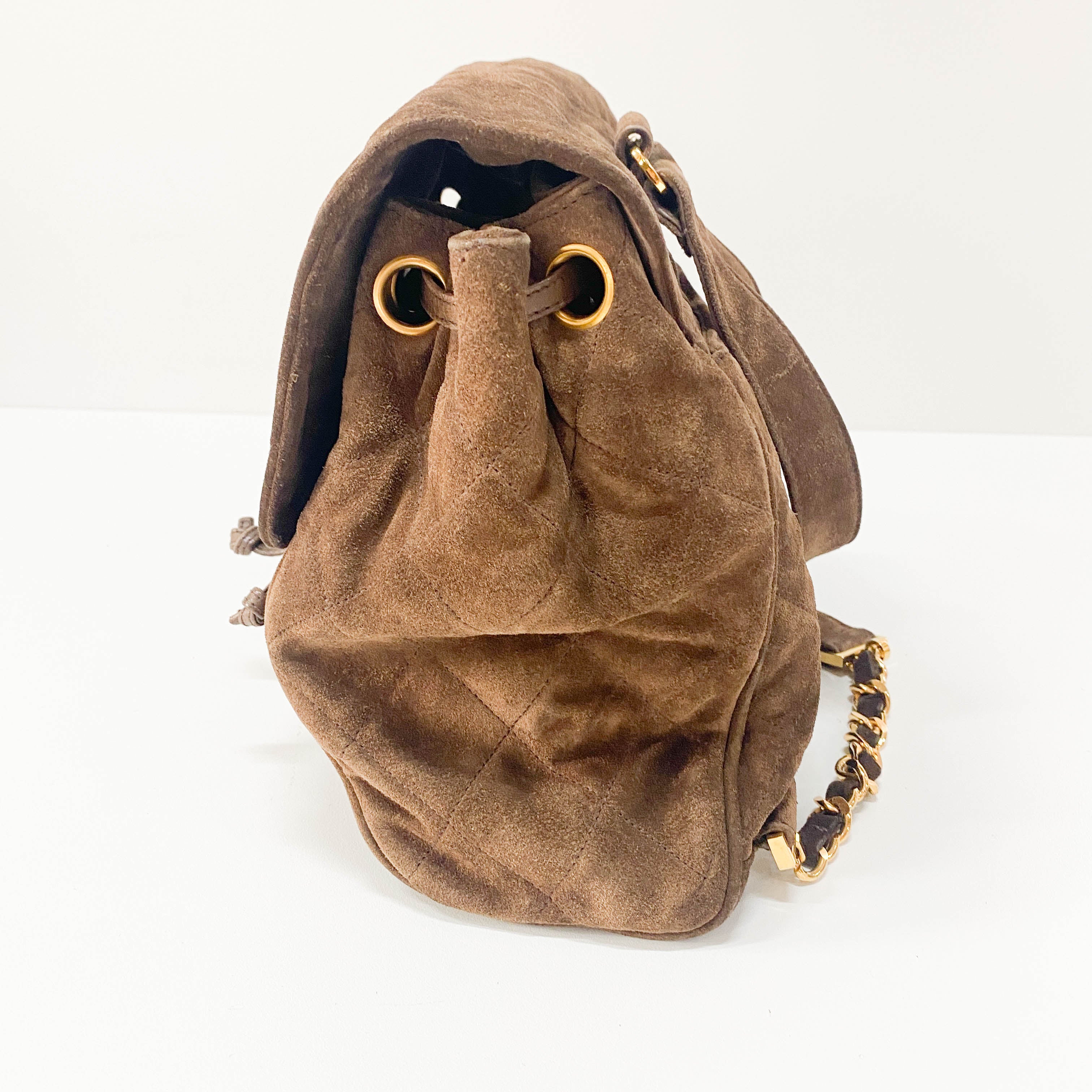 Brown Suede Backpack