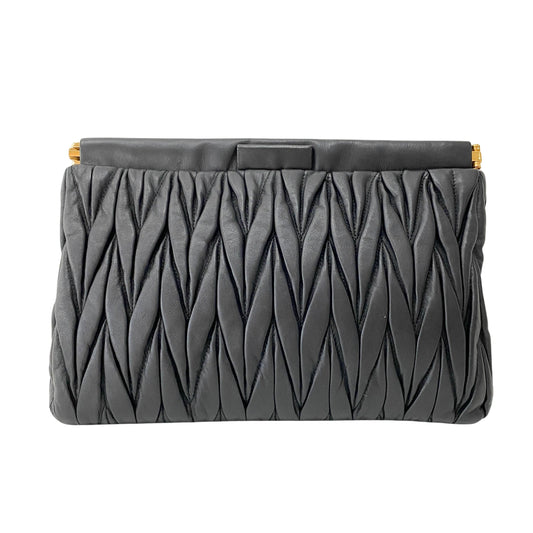 Black Leather Clutch Bag