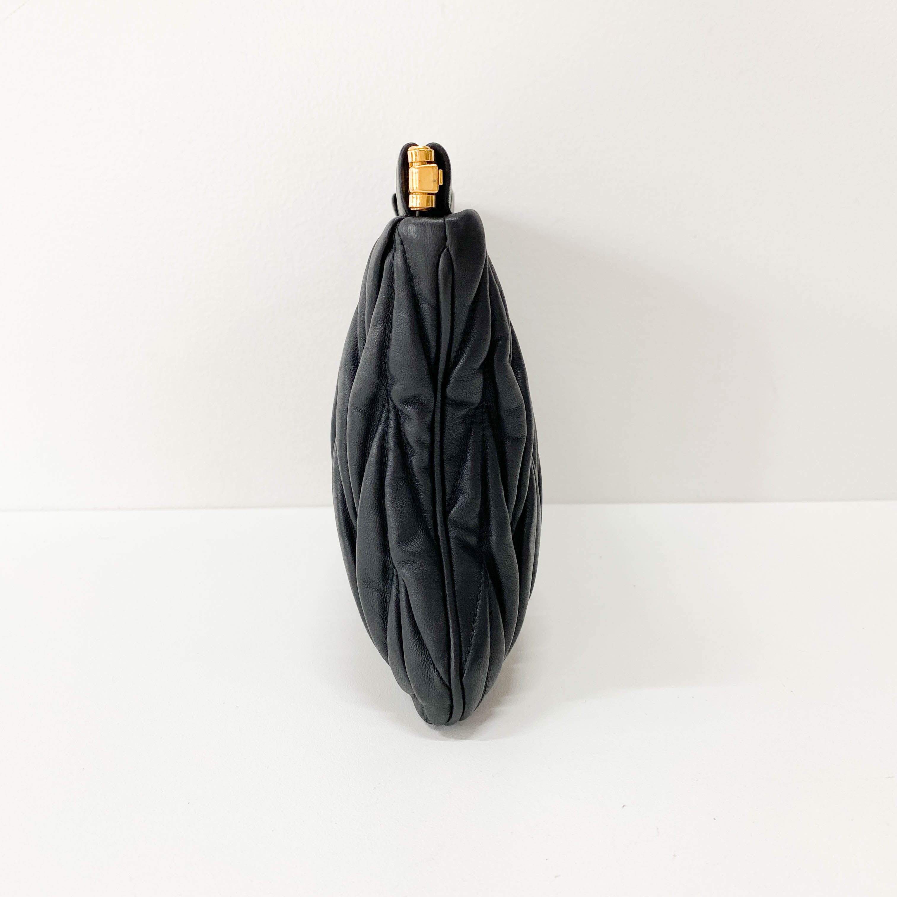 Black Leather Clutch Bag