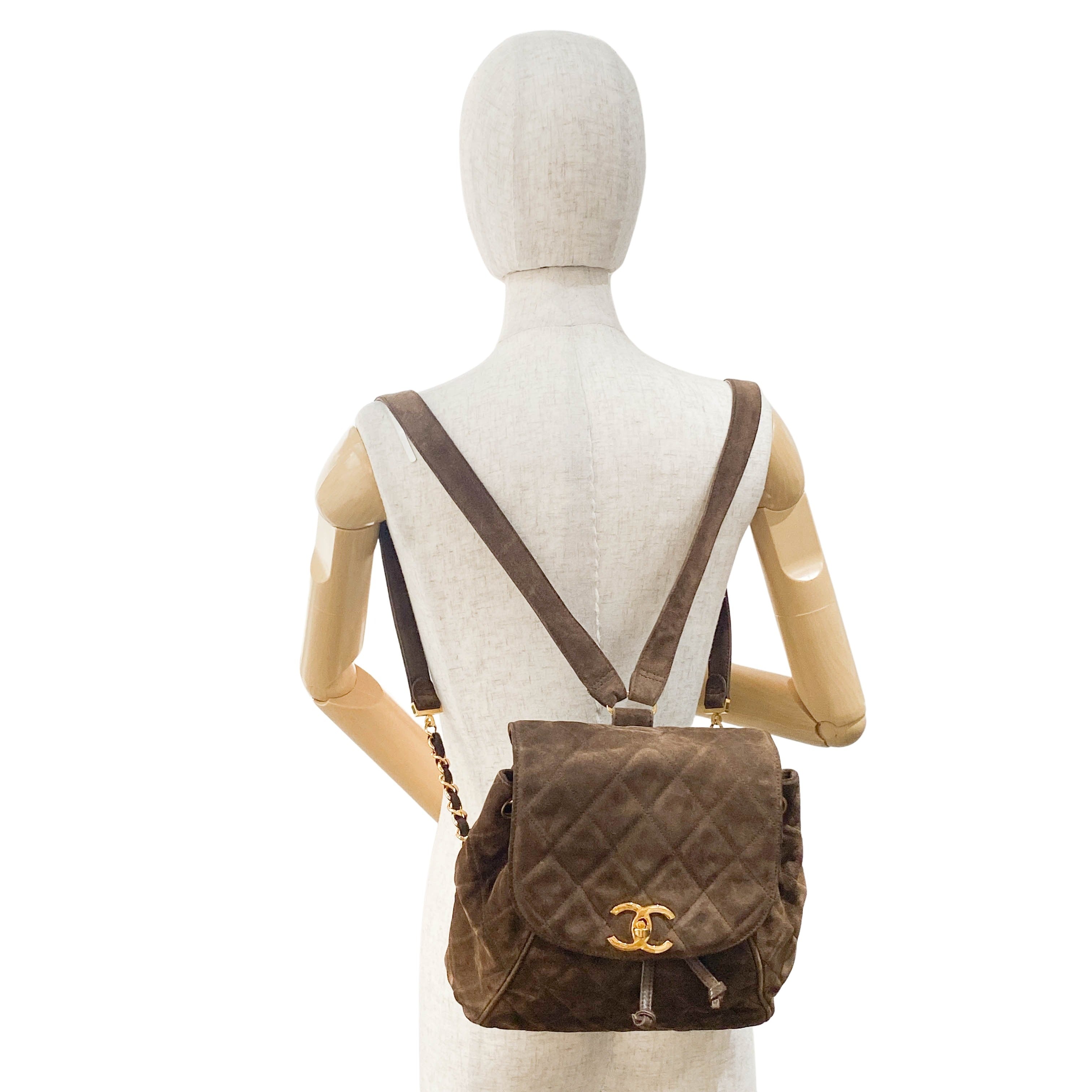 Brown Suede Backpack