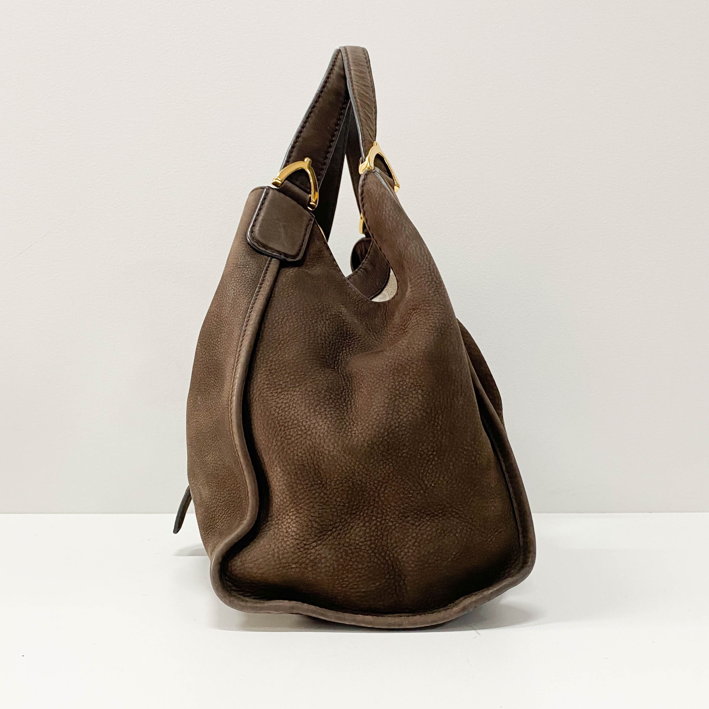 Stirrup Brown Leather Hand Bag