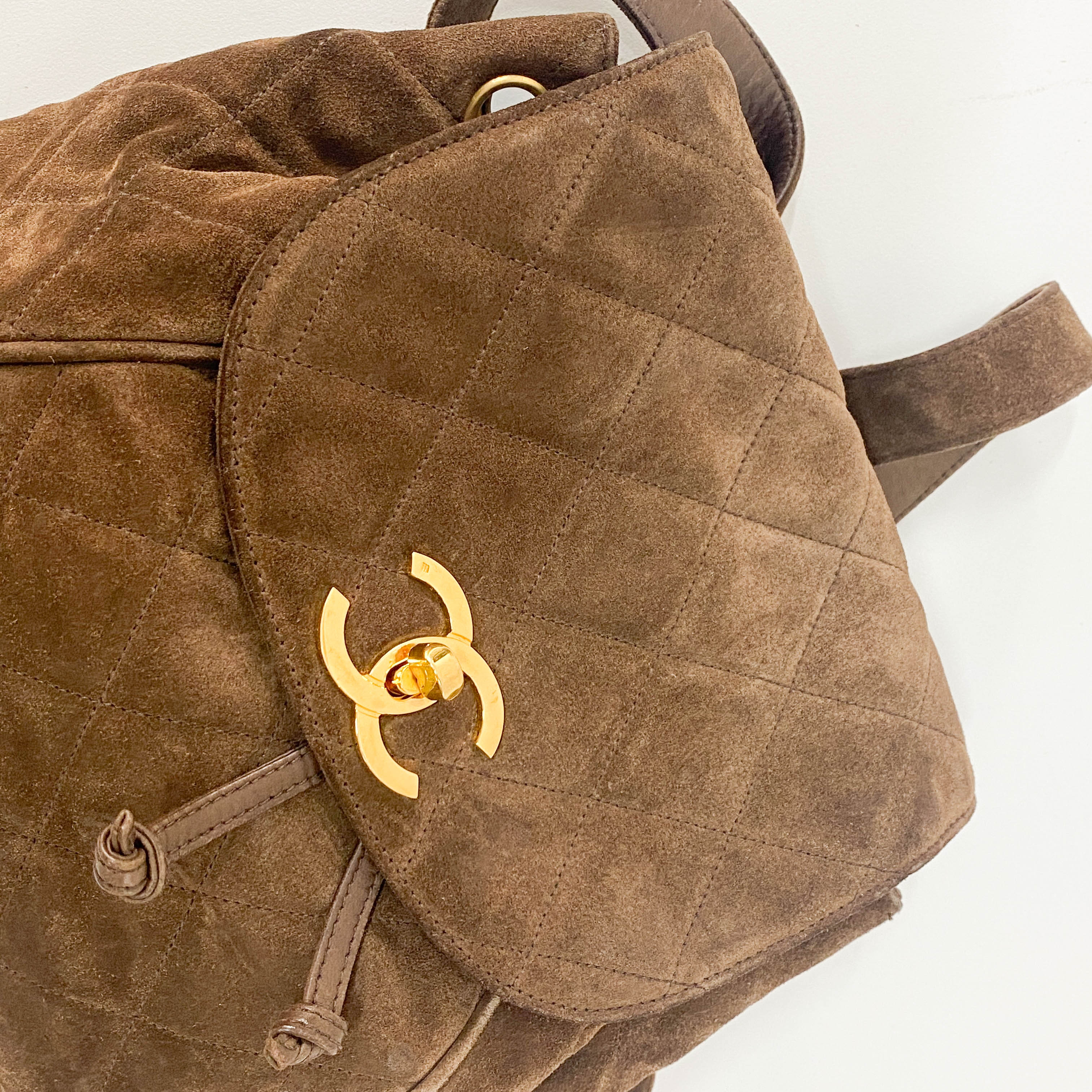 Brown Suede Backpack