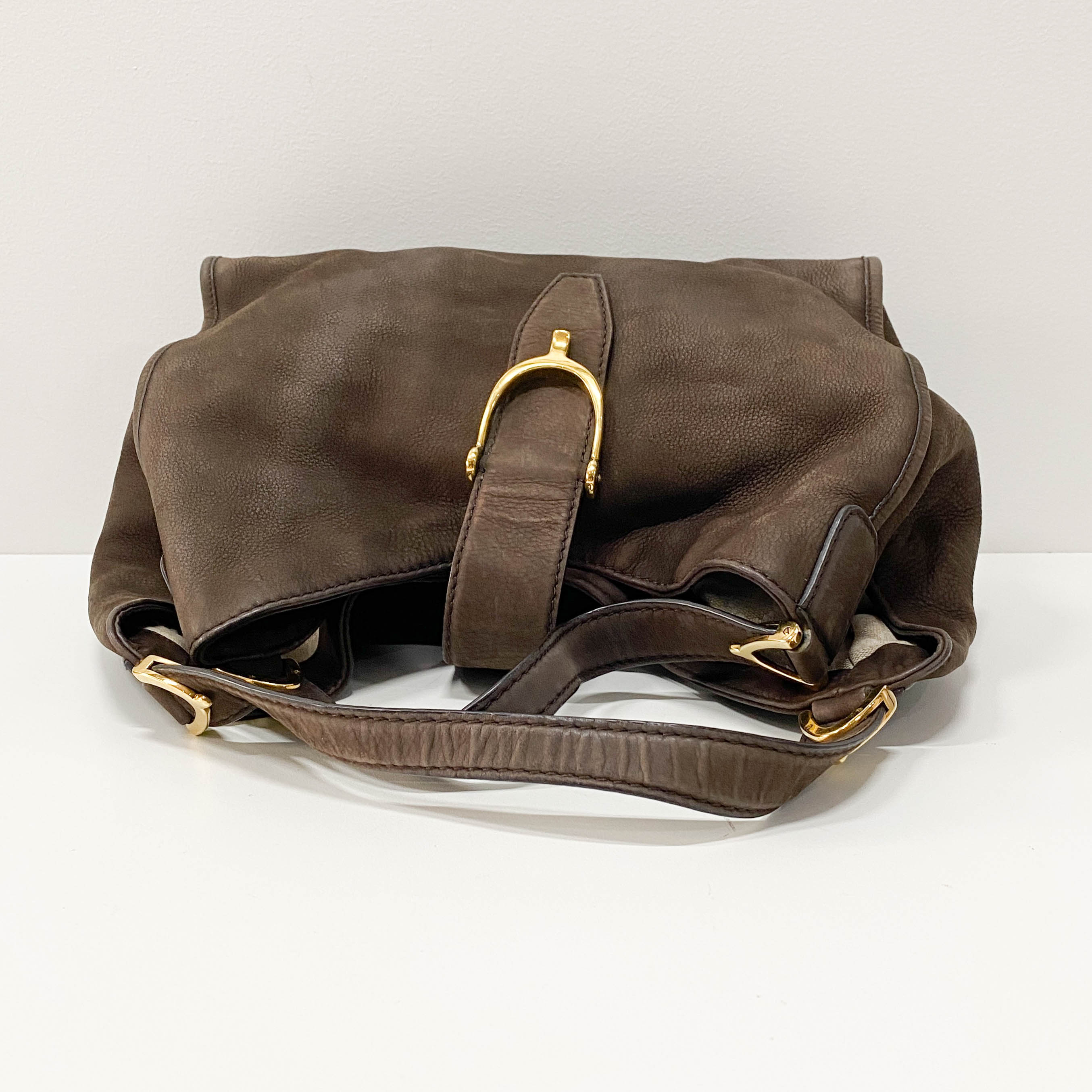 Stirrup Brown Leather Hand Bag
