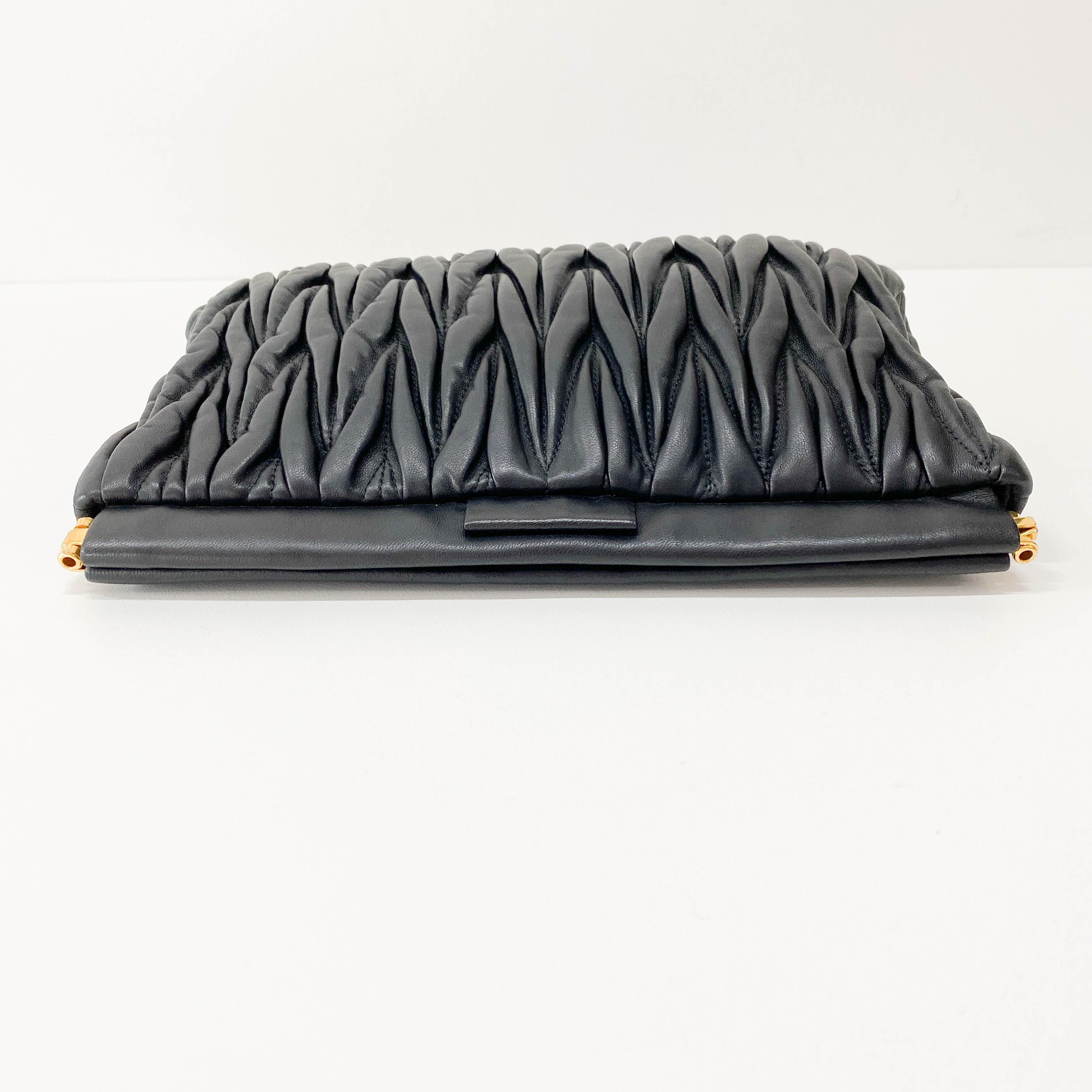 Black Leather Clutch Bag