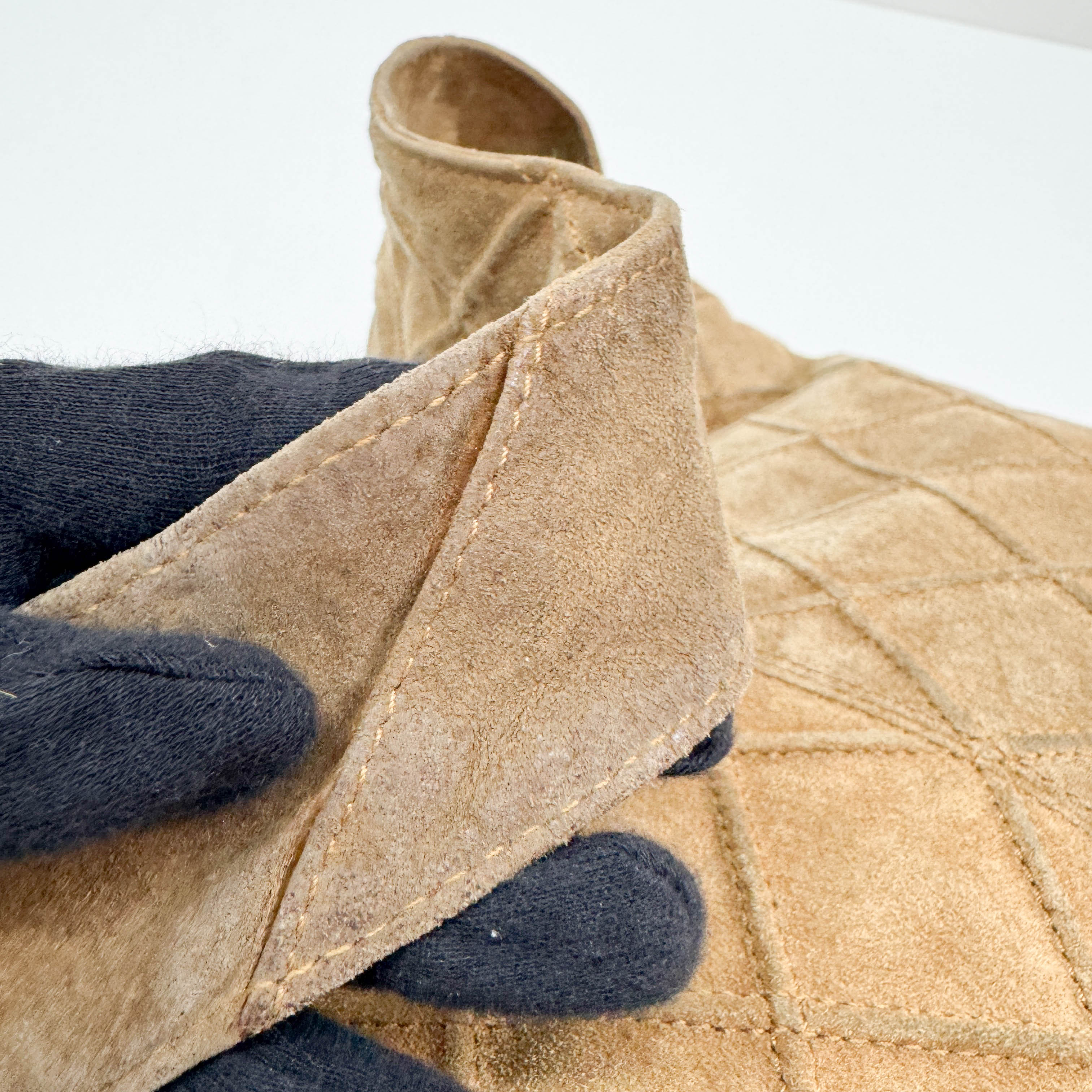 Matelasse Brown Suede Hobo Bag