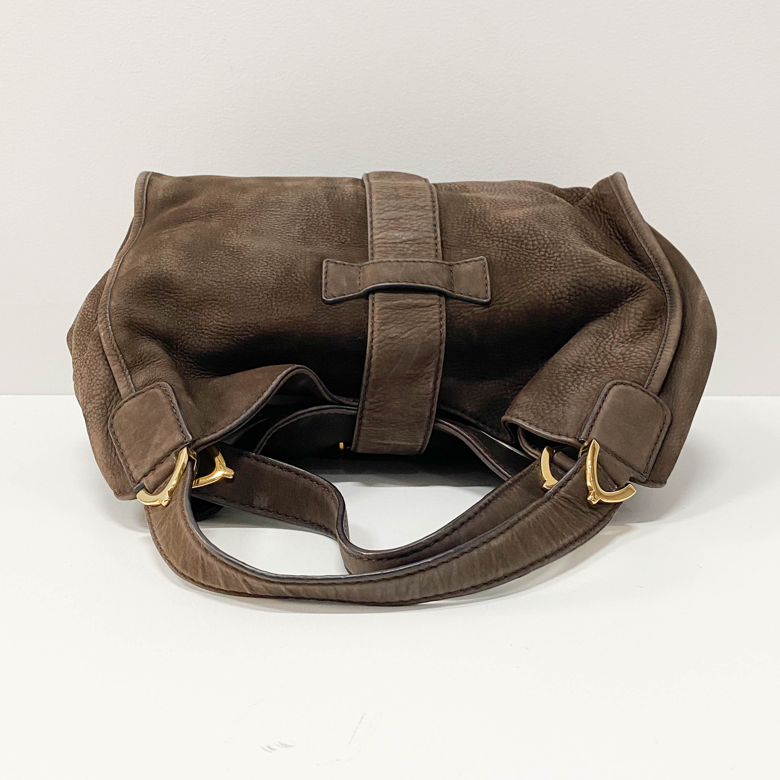 Stirrup Brown Leather Hand Bag
