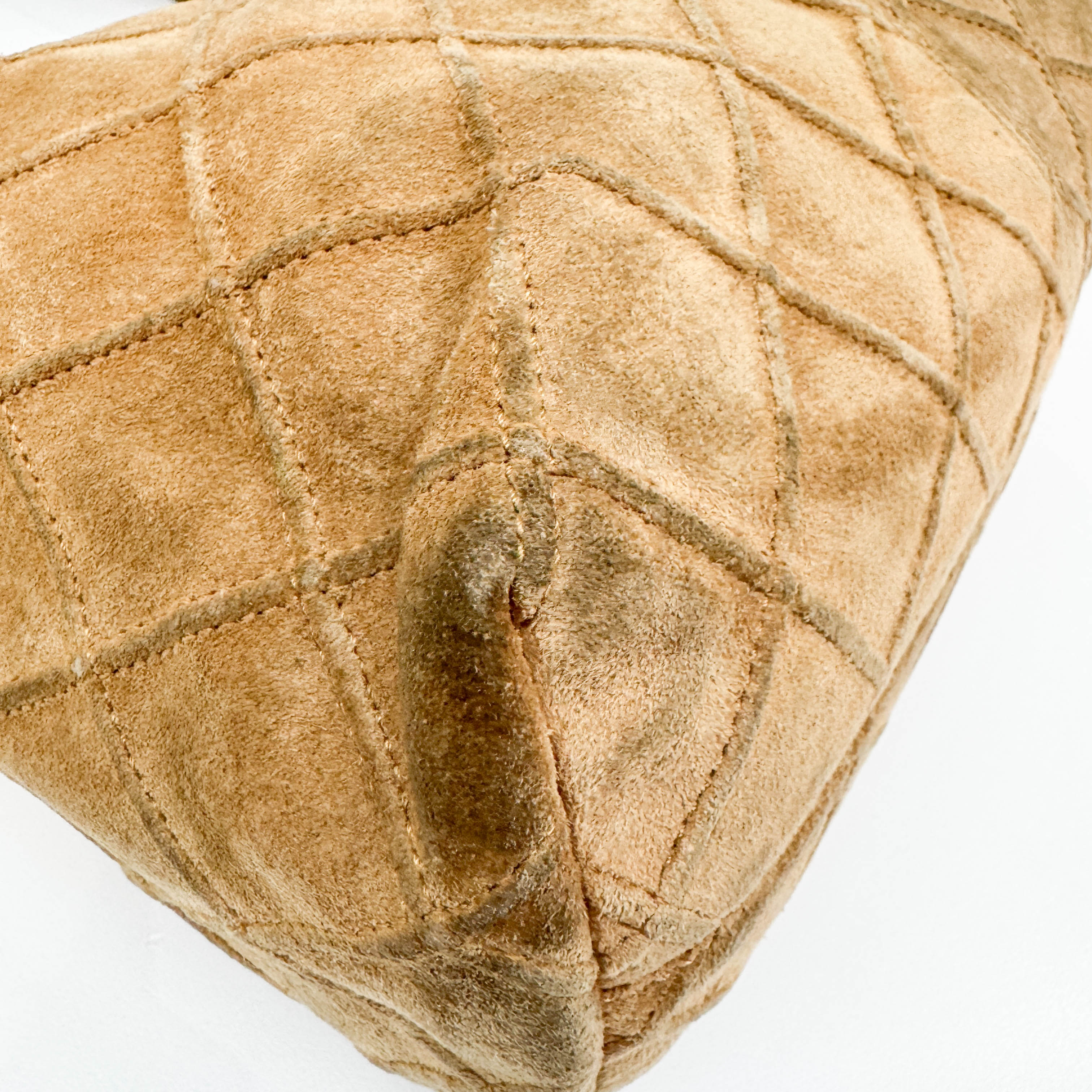 Matelasse Brown Suede Hobo Bag