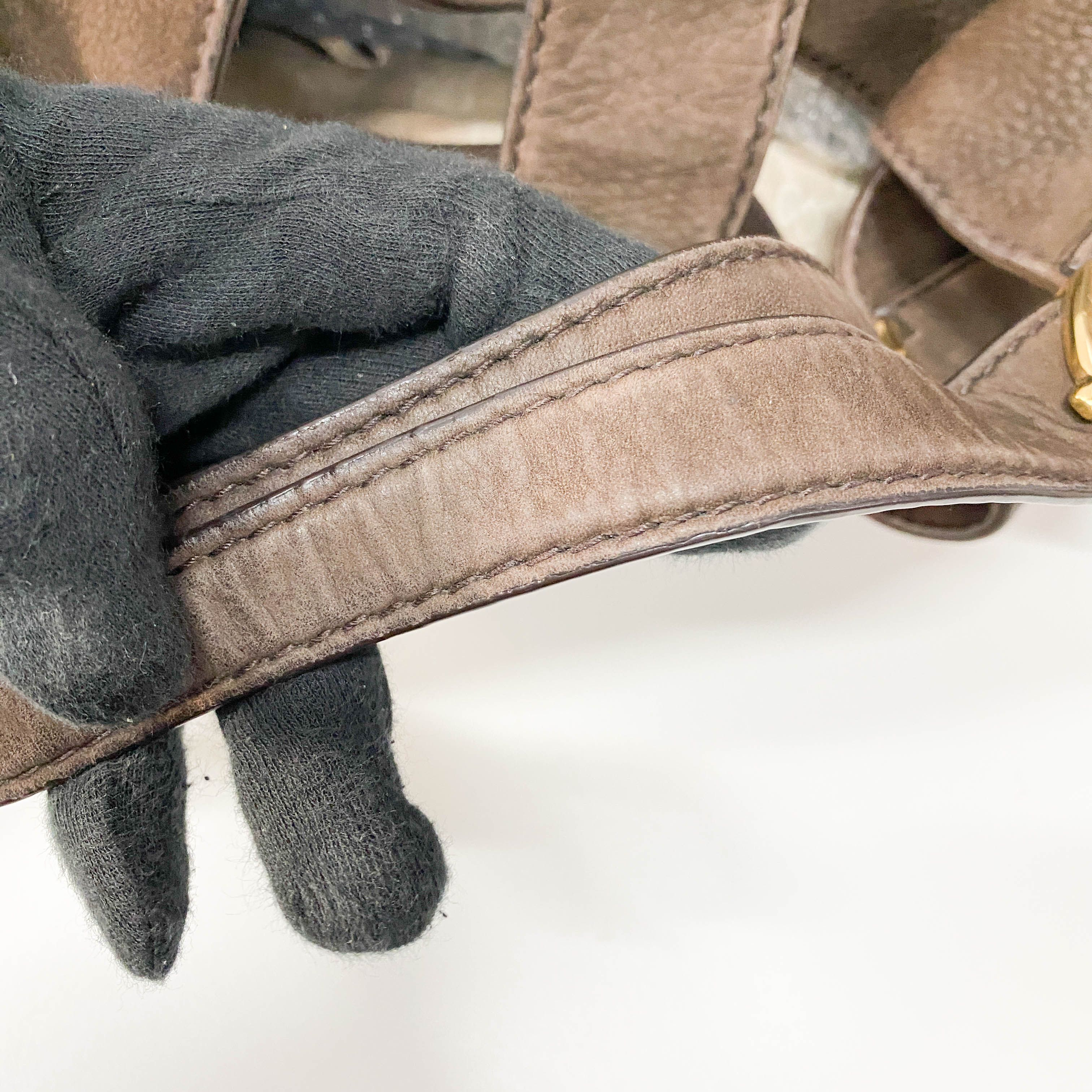 Stirrup Brown Leather Hand Bag