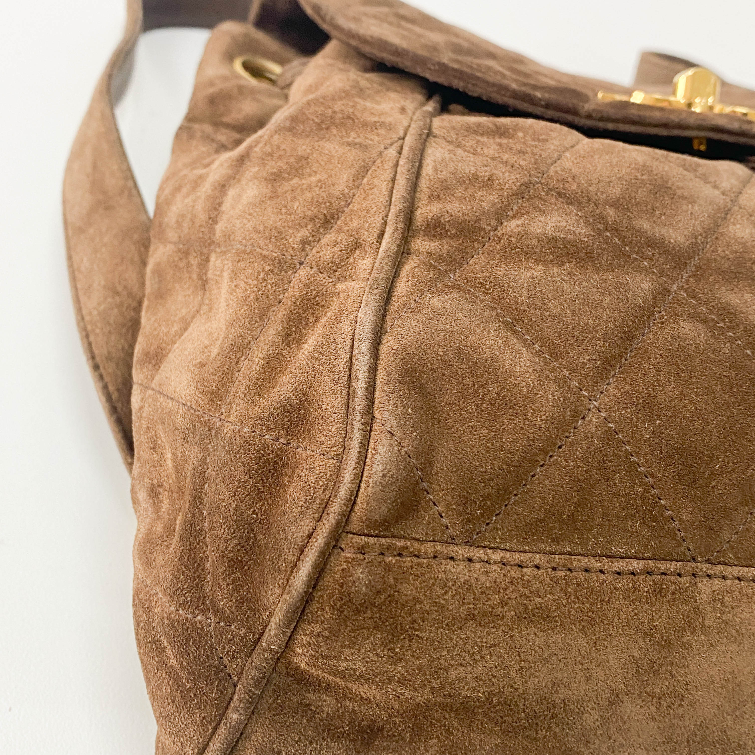 Brown Suede Backpack