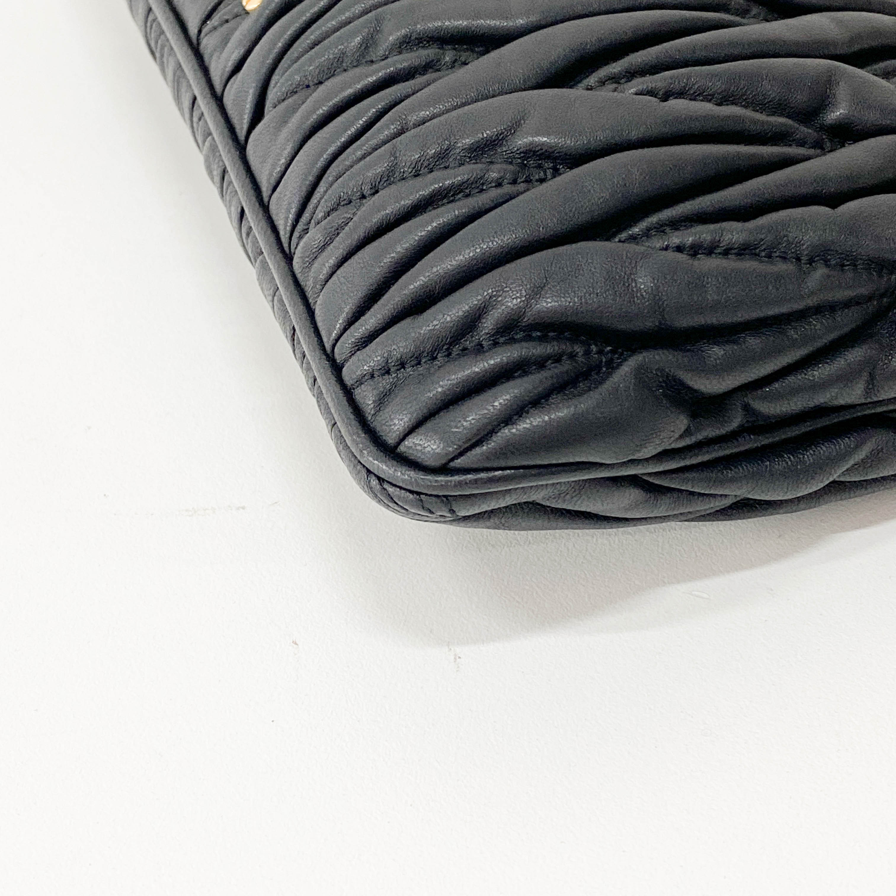 Black Leather Clutch Bag