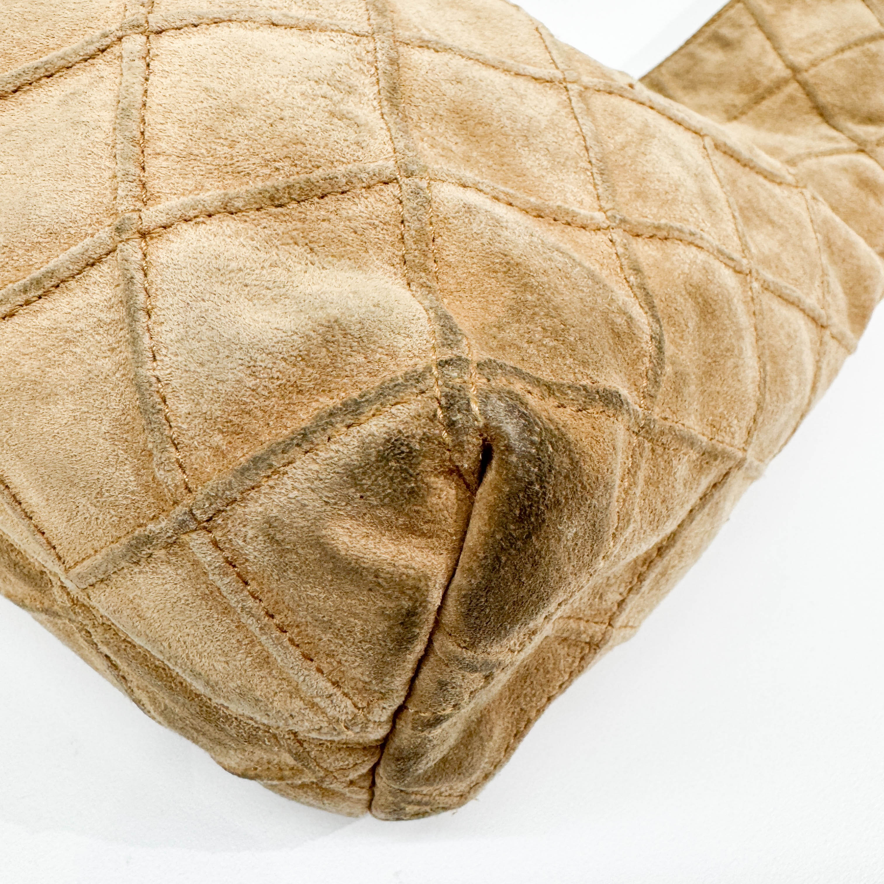 Matelasse Brown Suede Hobo Bag