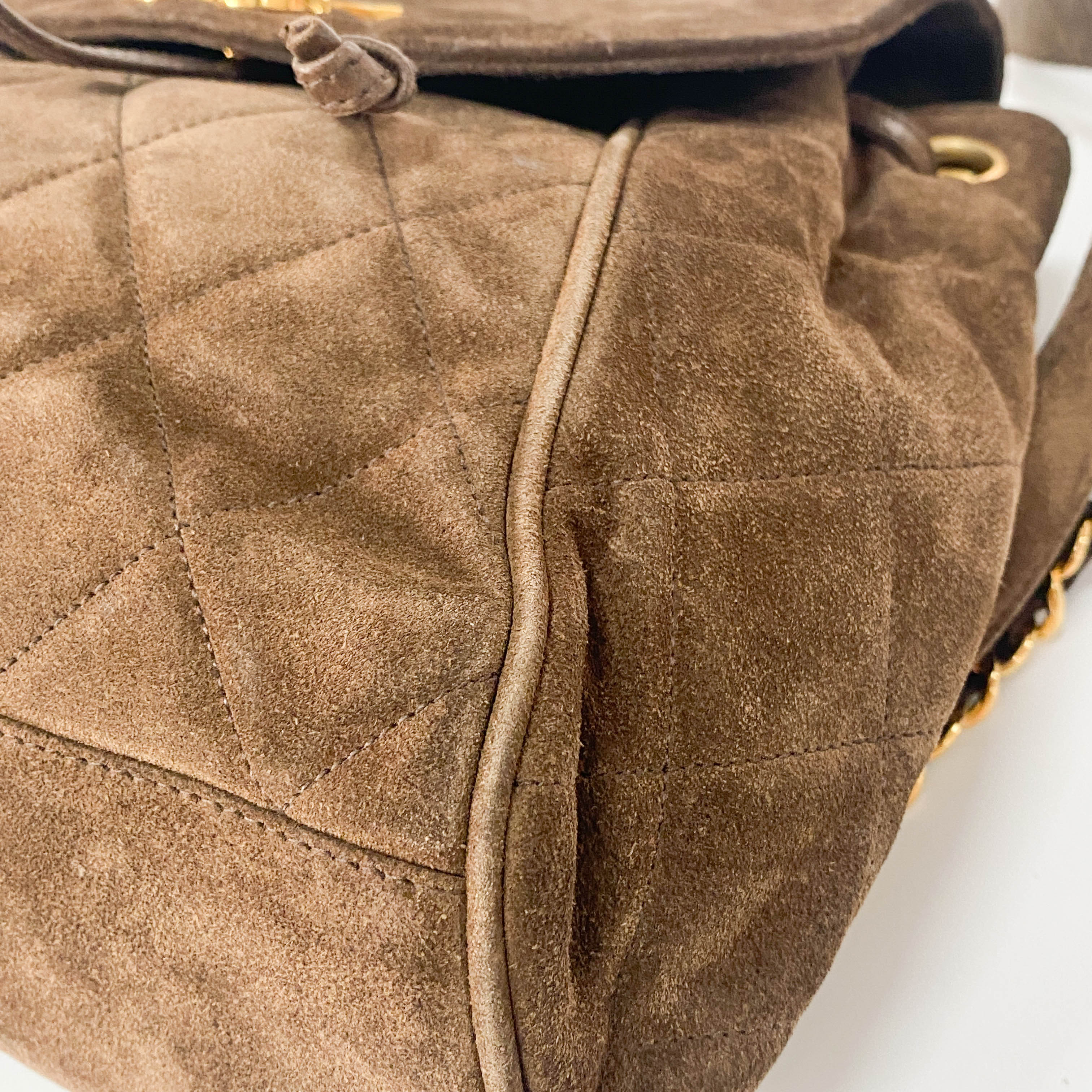 Brown Suede Backpack