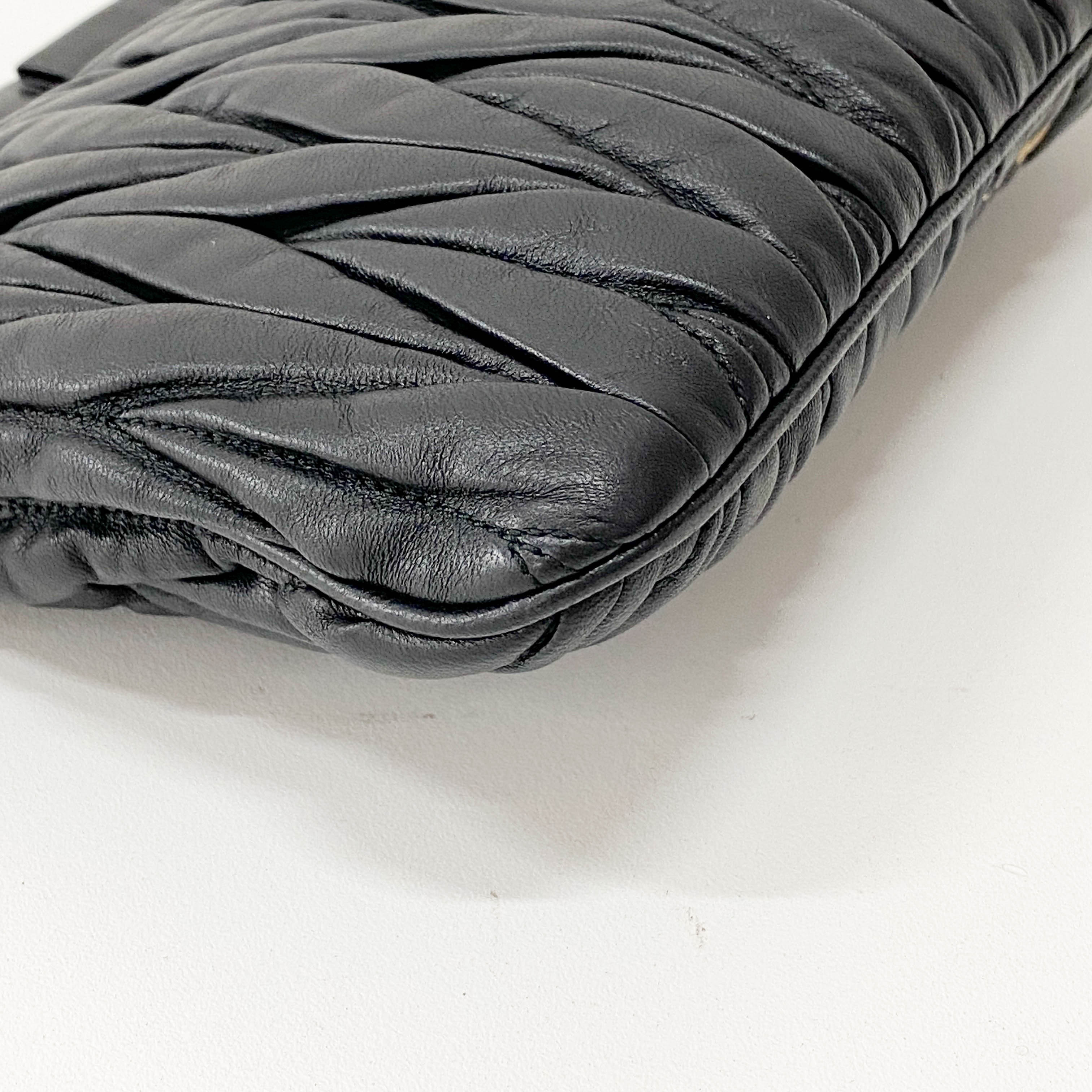 Black Leather Clutch Bag