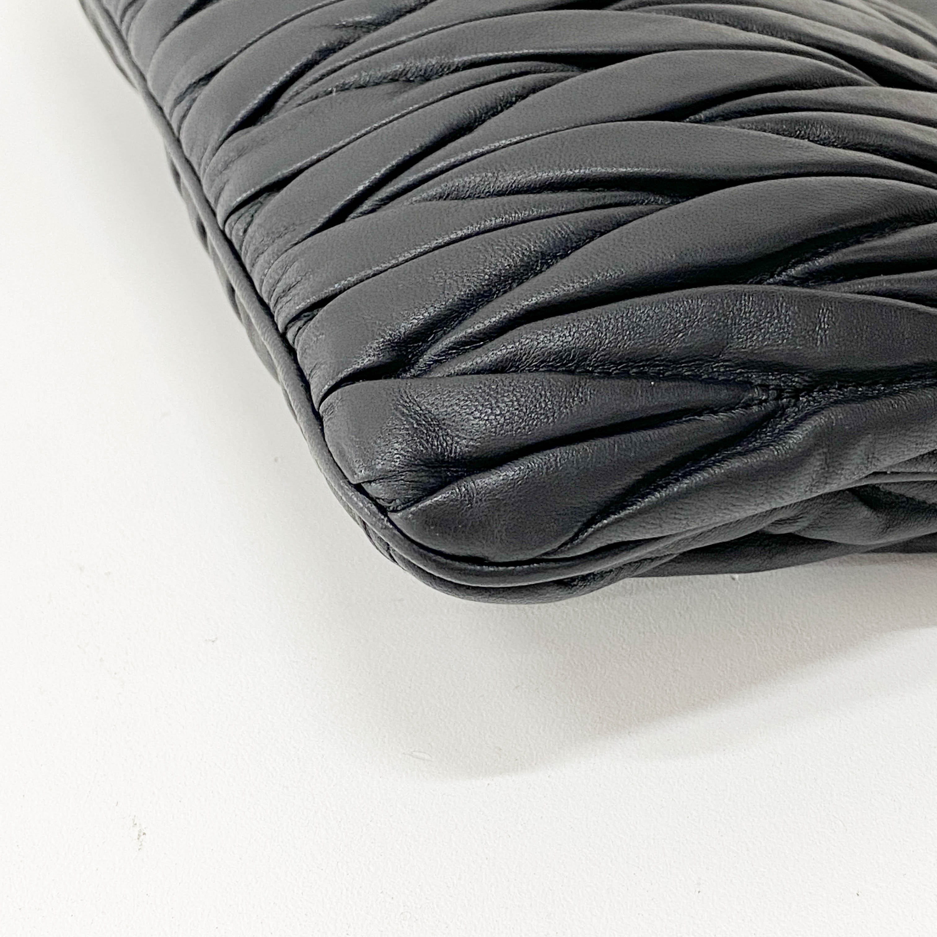 Black Leather Clutch Bag