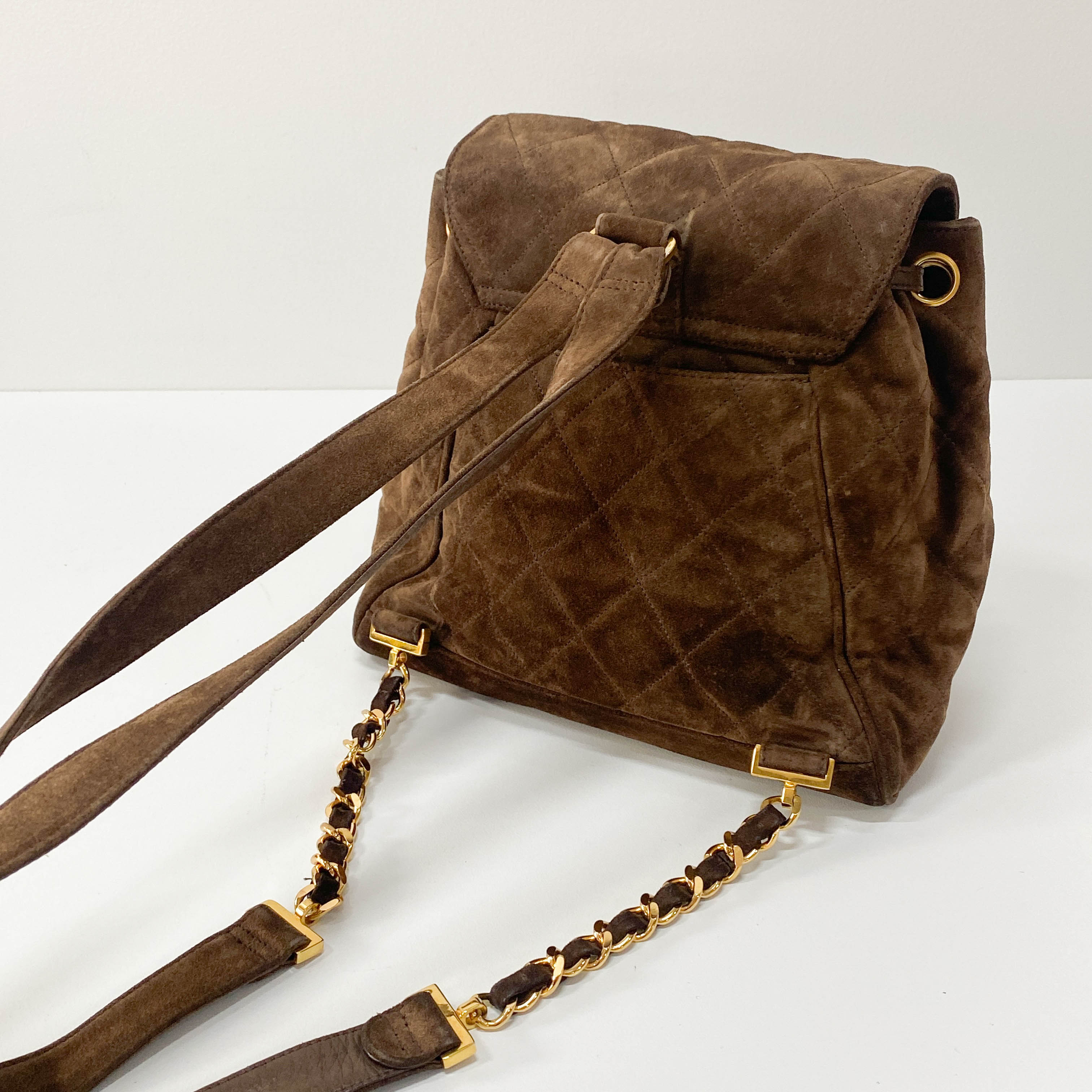 Brown Suede Backpack