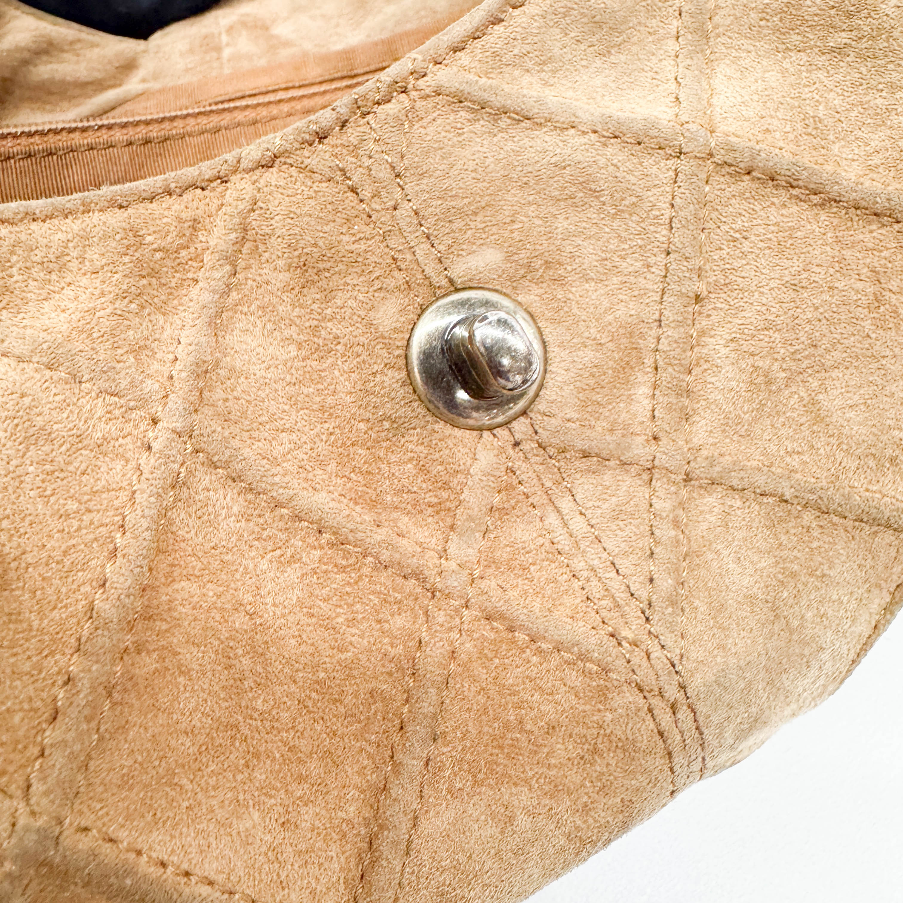 Matelasse Brown Suede Hobo Bag