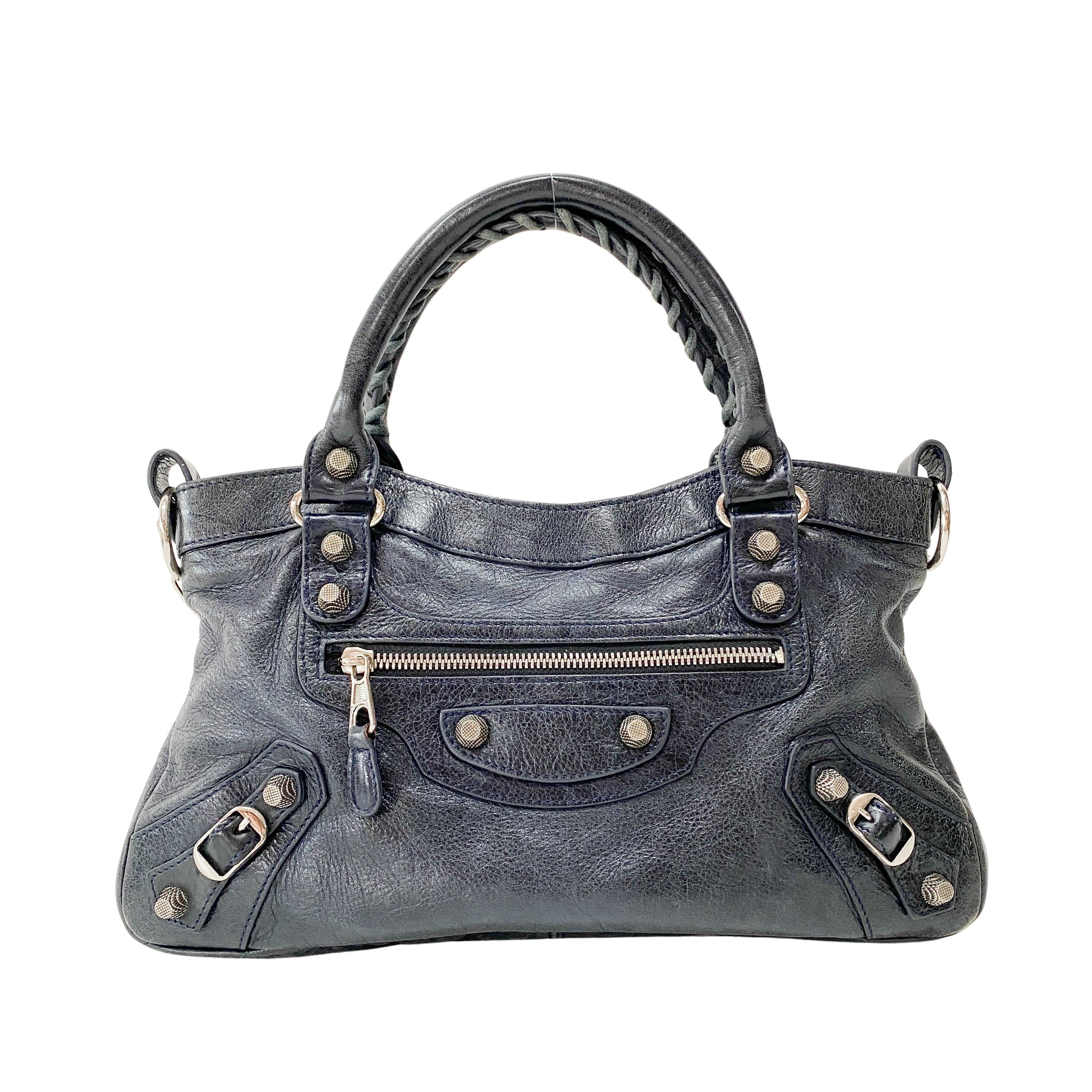 The First Black Leather Two Way Bag