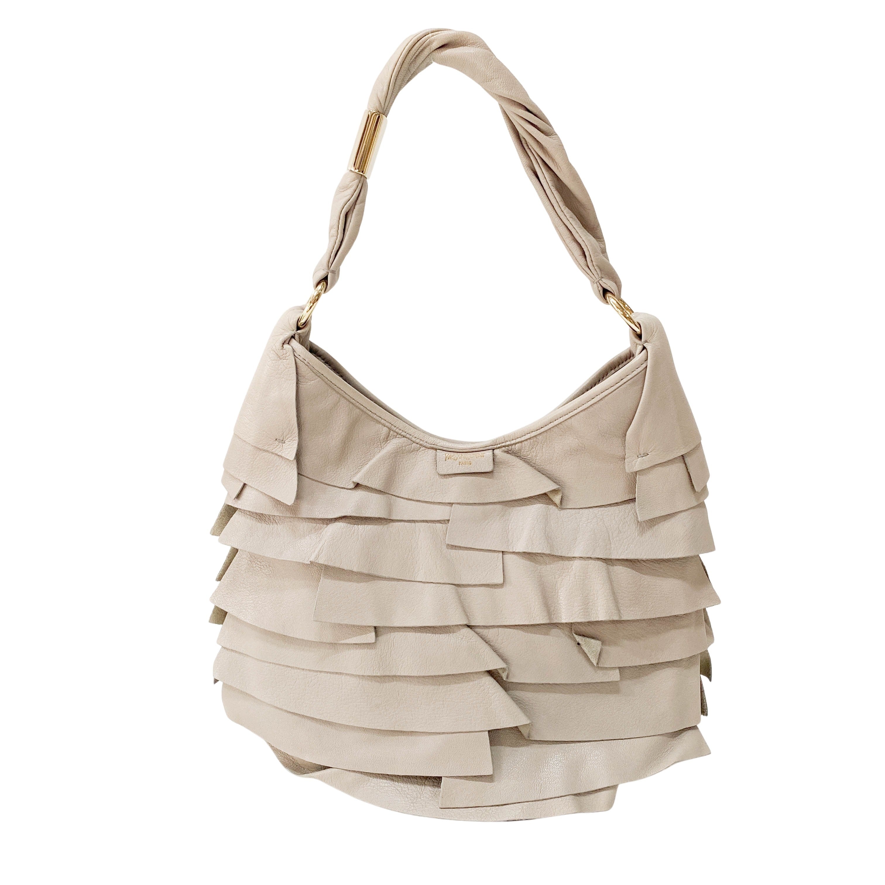 YSL Saint-Tropez Grey Leather Shoulder Bag