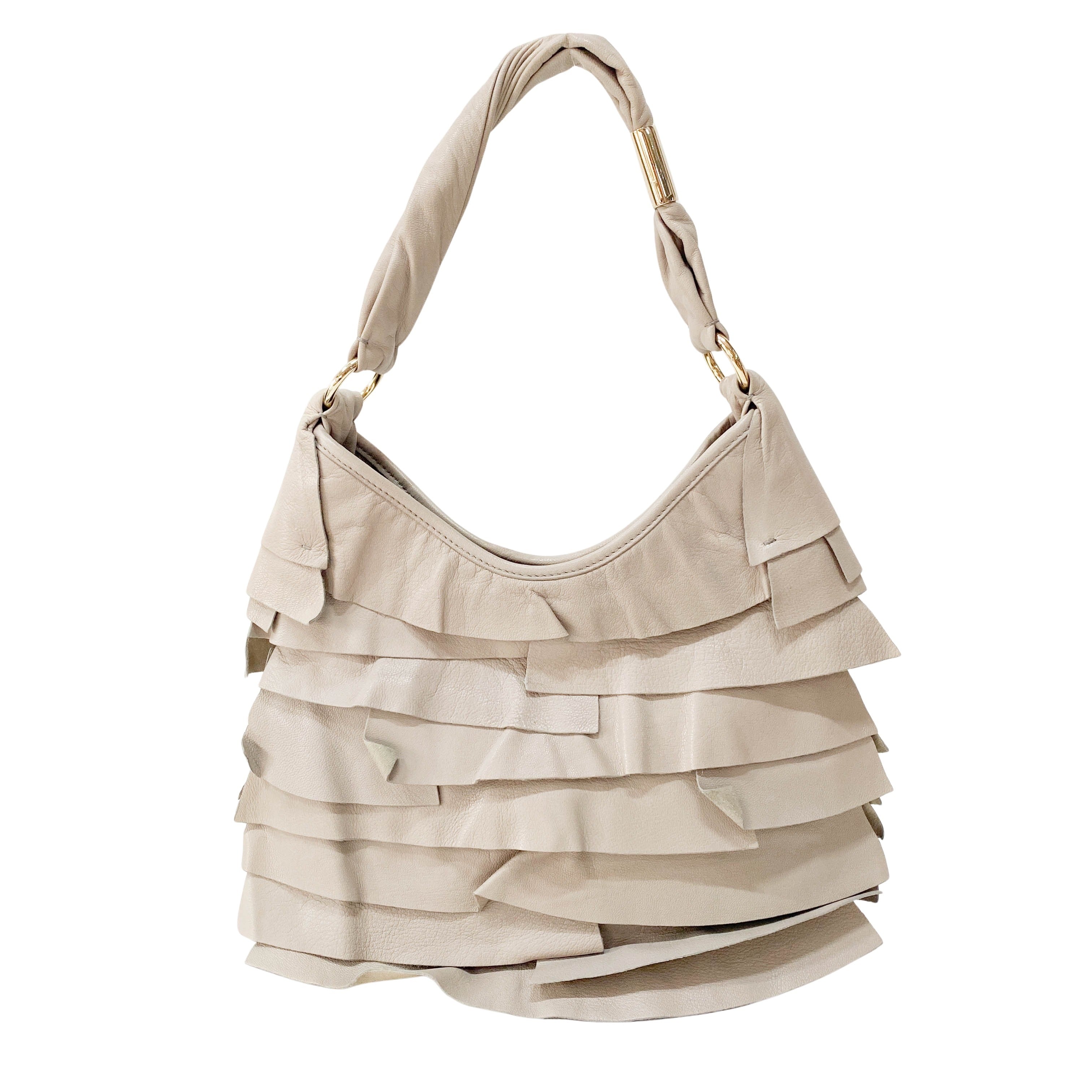 YSL Saint-Tropez Grey Leather Shoulder Bag