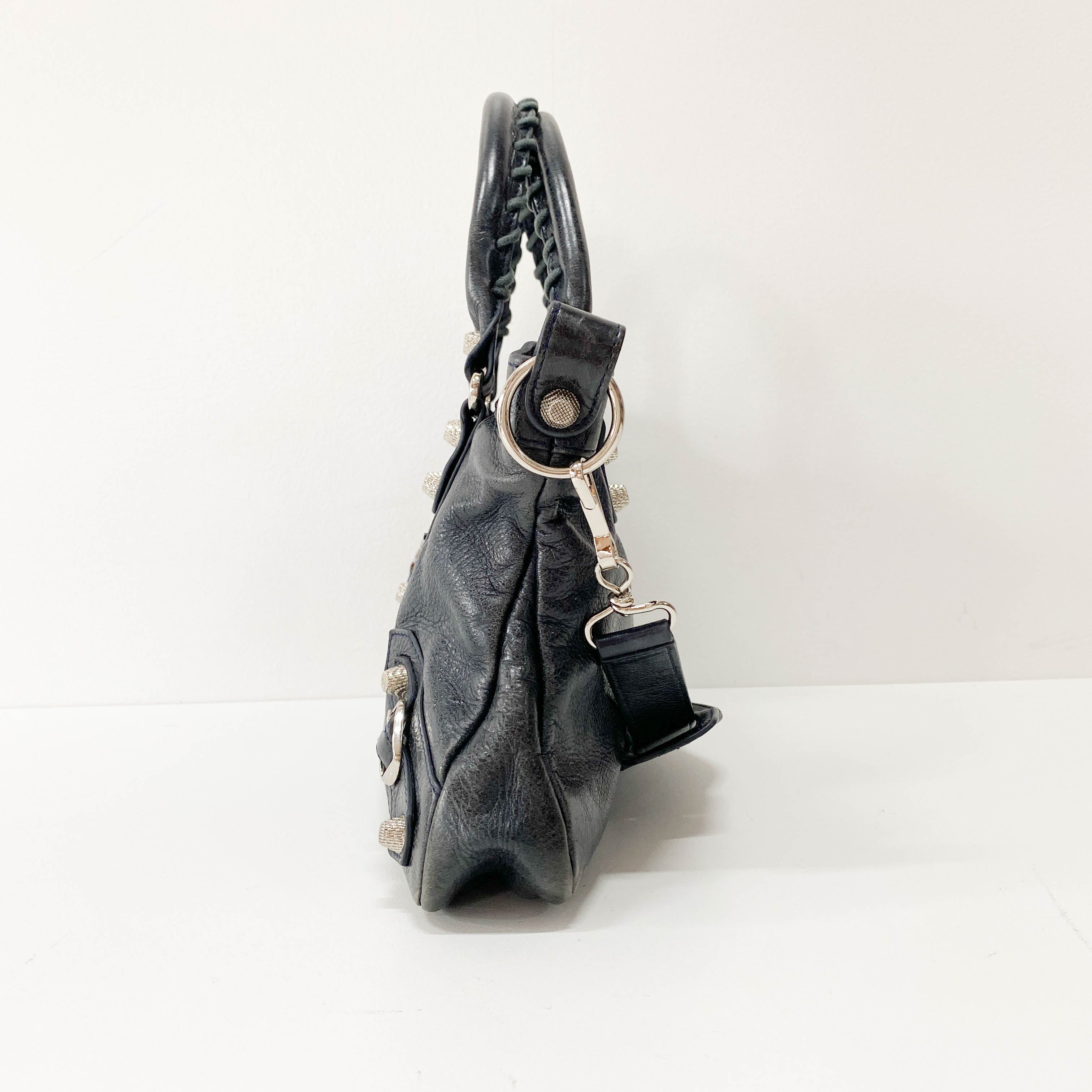 The First Black Leather Two Way Bag