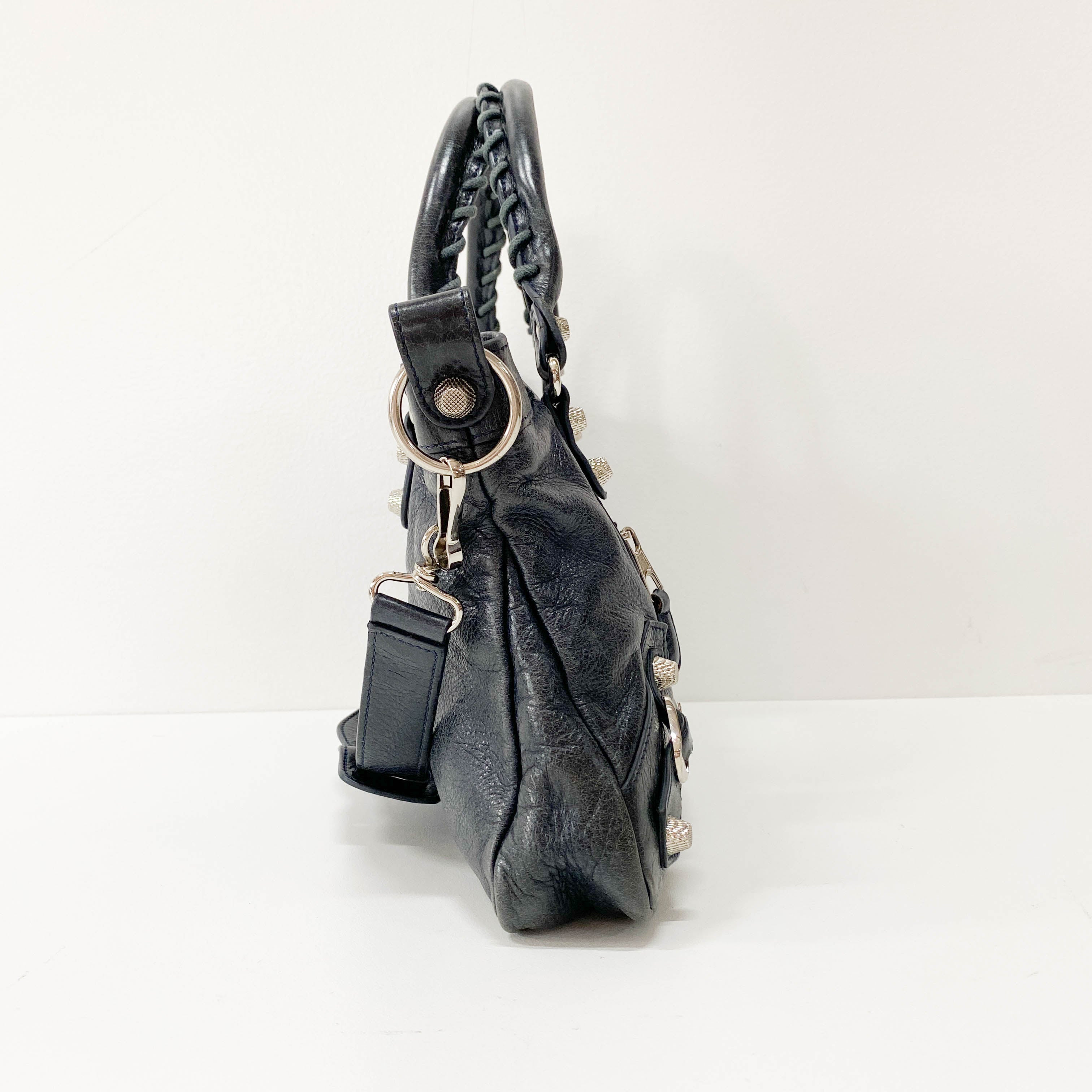 The First Black Leather Two Way Bag