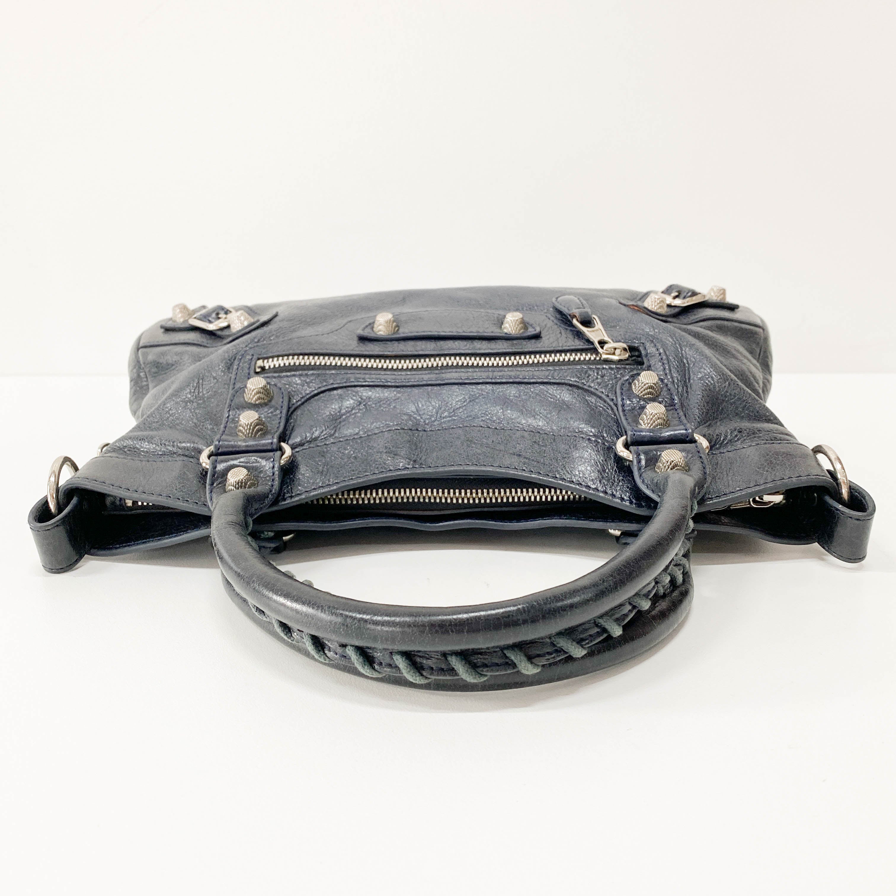 The First Black Leather Two Way Bag