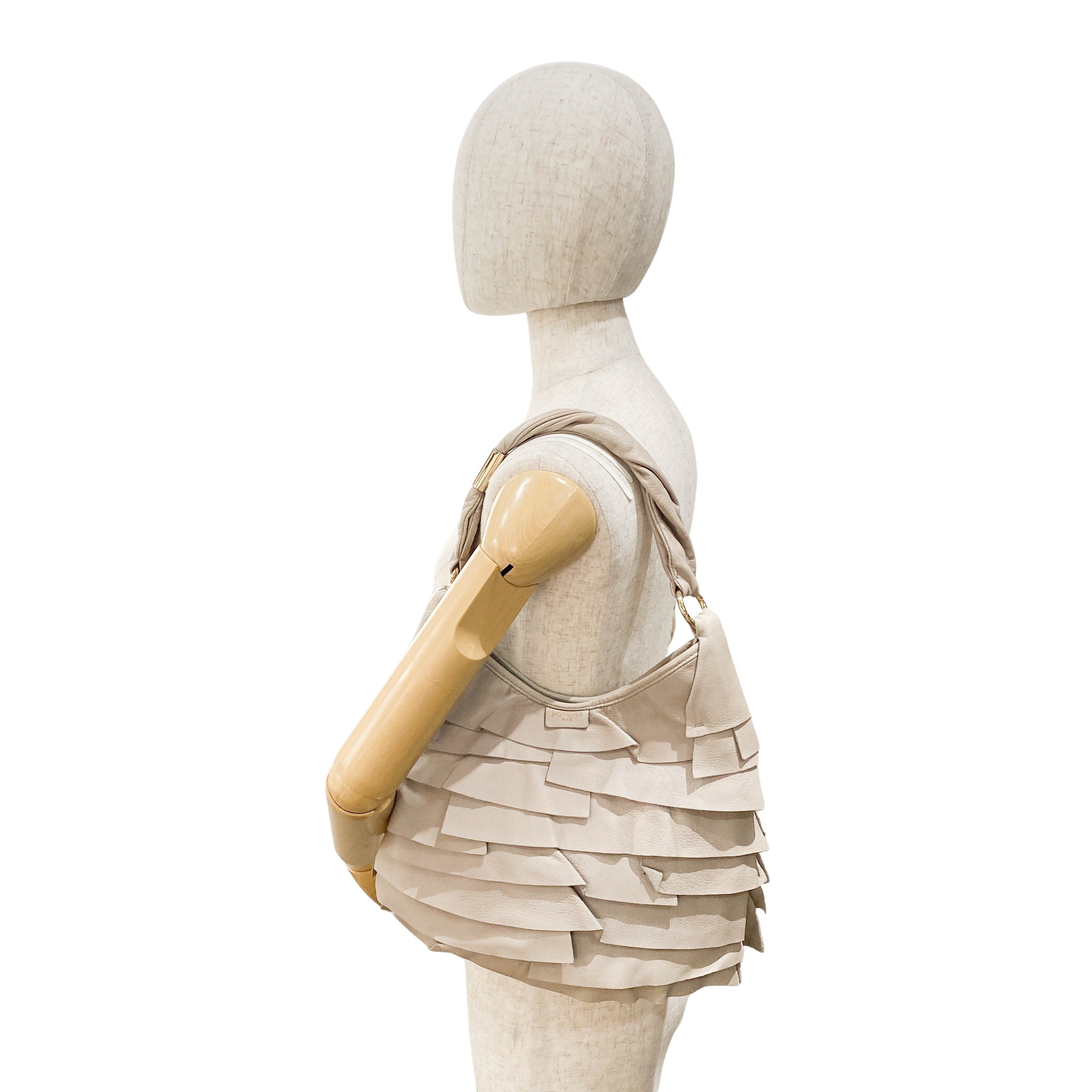 YSL Saint-Tropez Grey Leather Shoulder Bag