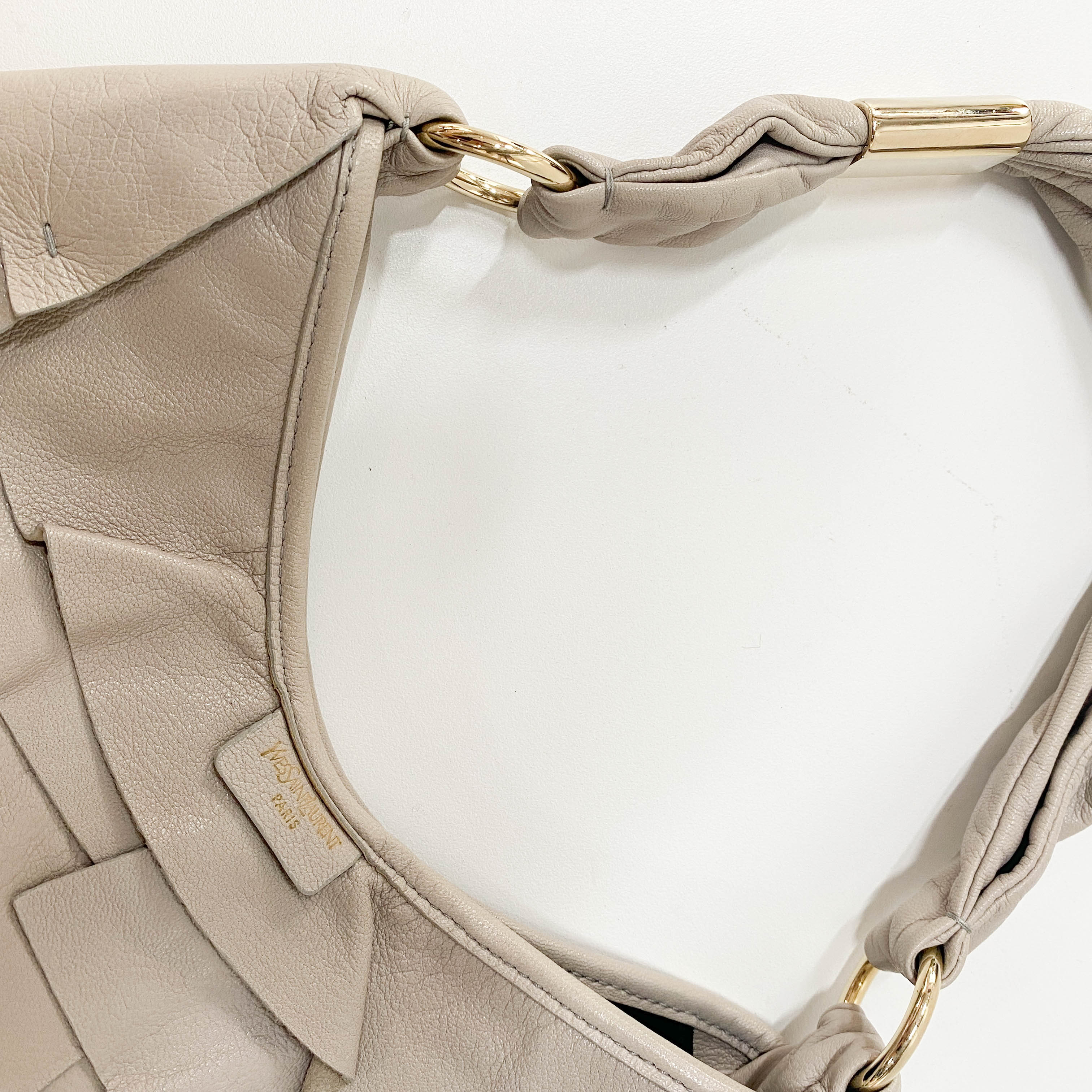 YSL Saint-Tropez Grey Leather Shoulder Bag