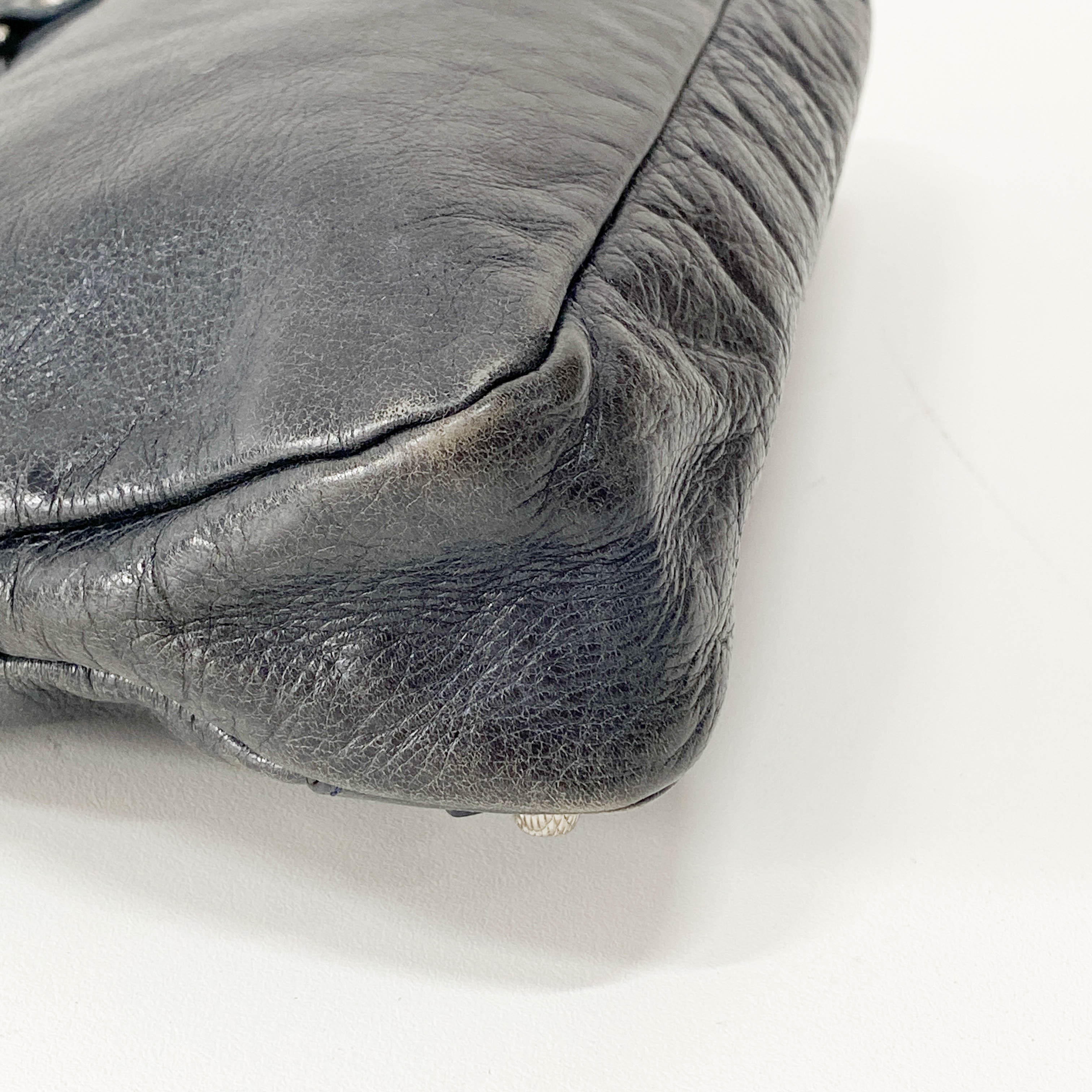 The First Black Leather Two Way Bag