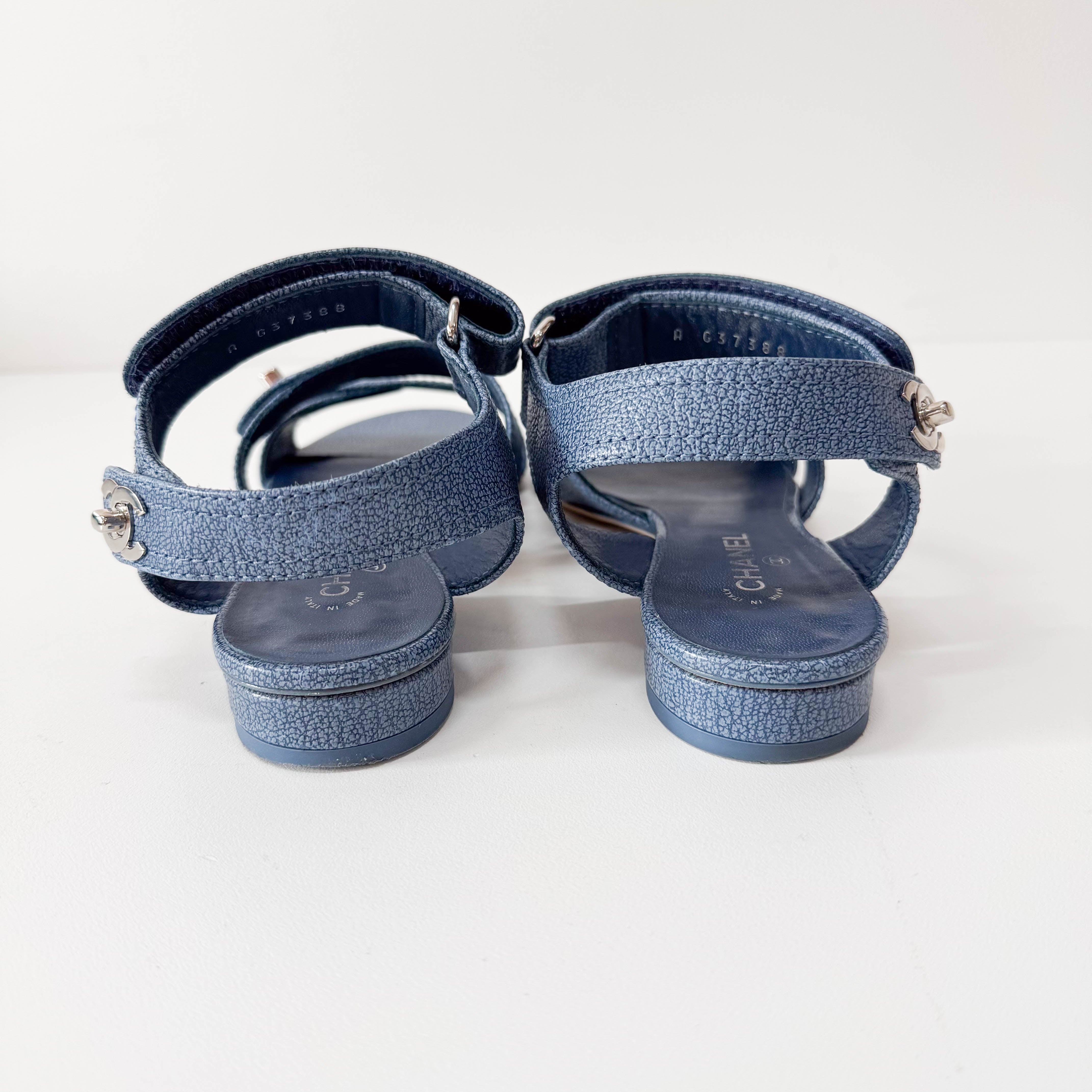 Blue 36 1/2 Leather Sandals