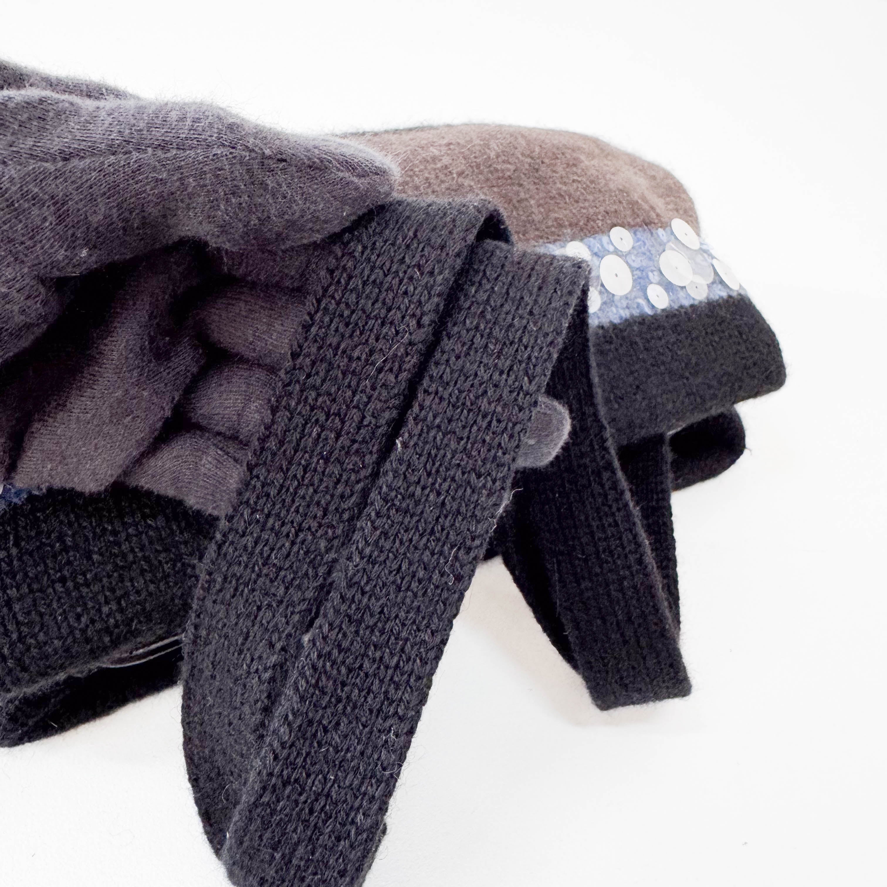 Cashmere with Sequin Embroidery Bag