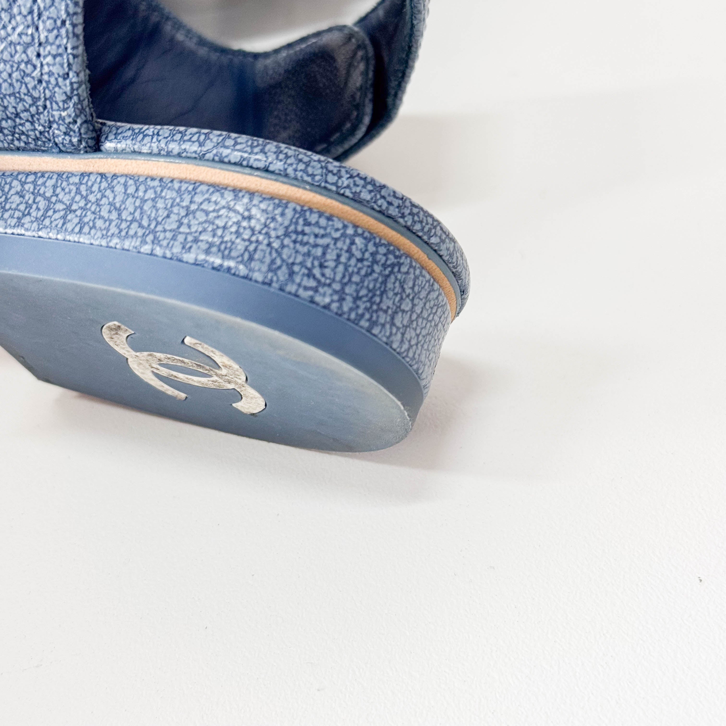 Blue 36 1/2 Leather Sandals