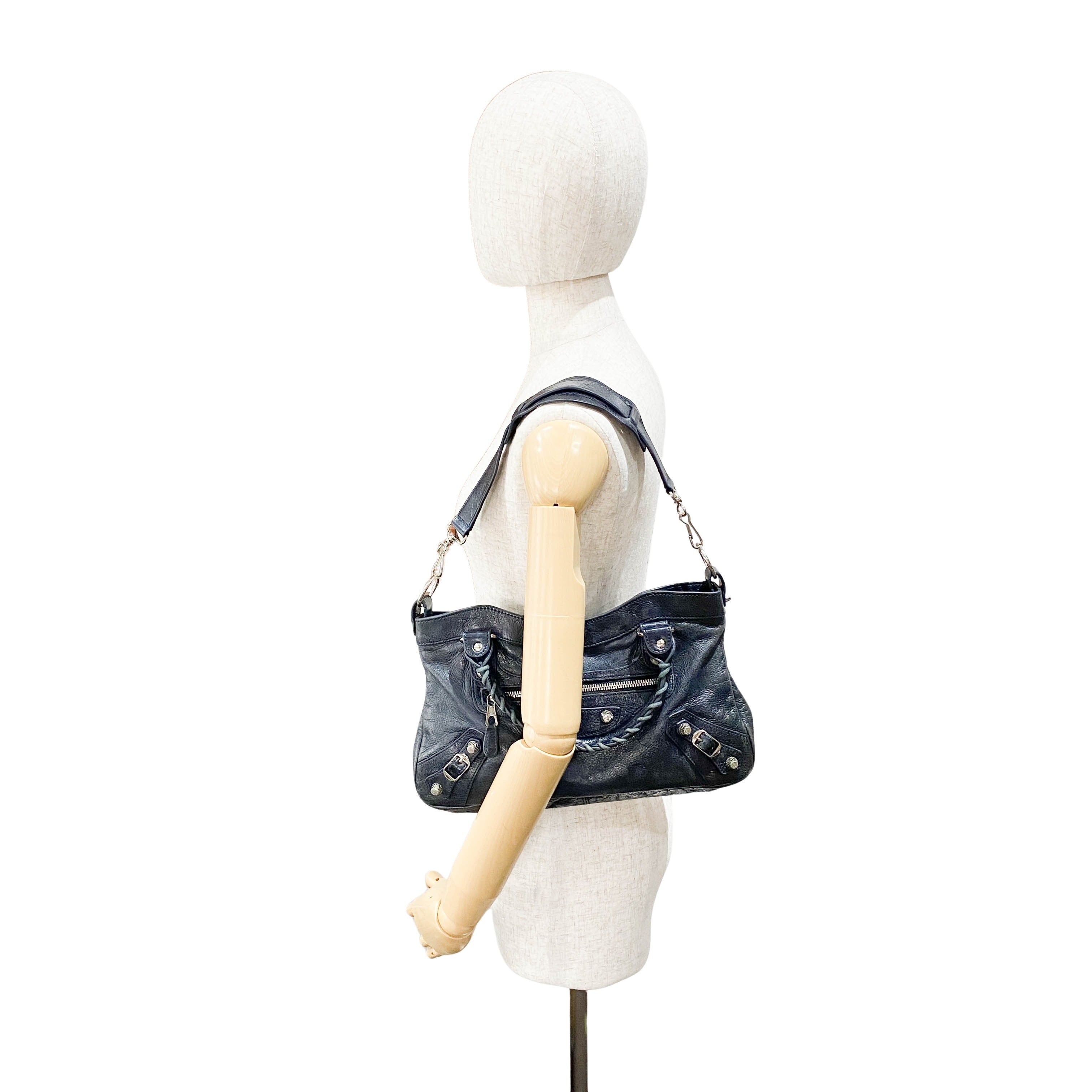 The First Black Leather Two Way Bag