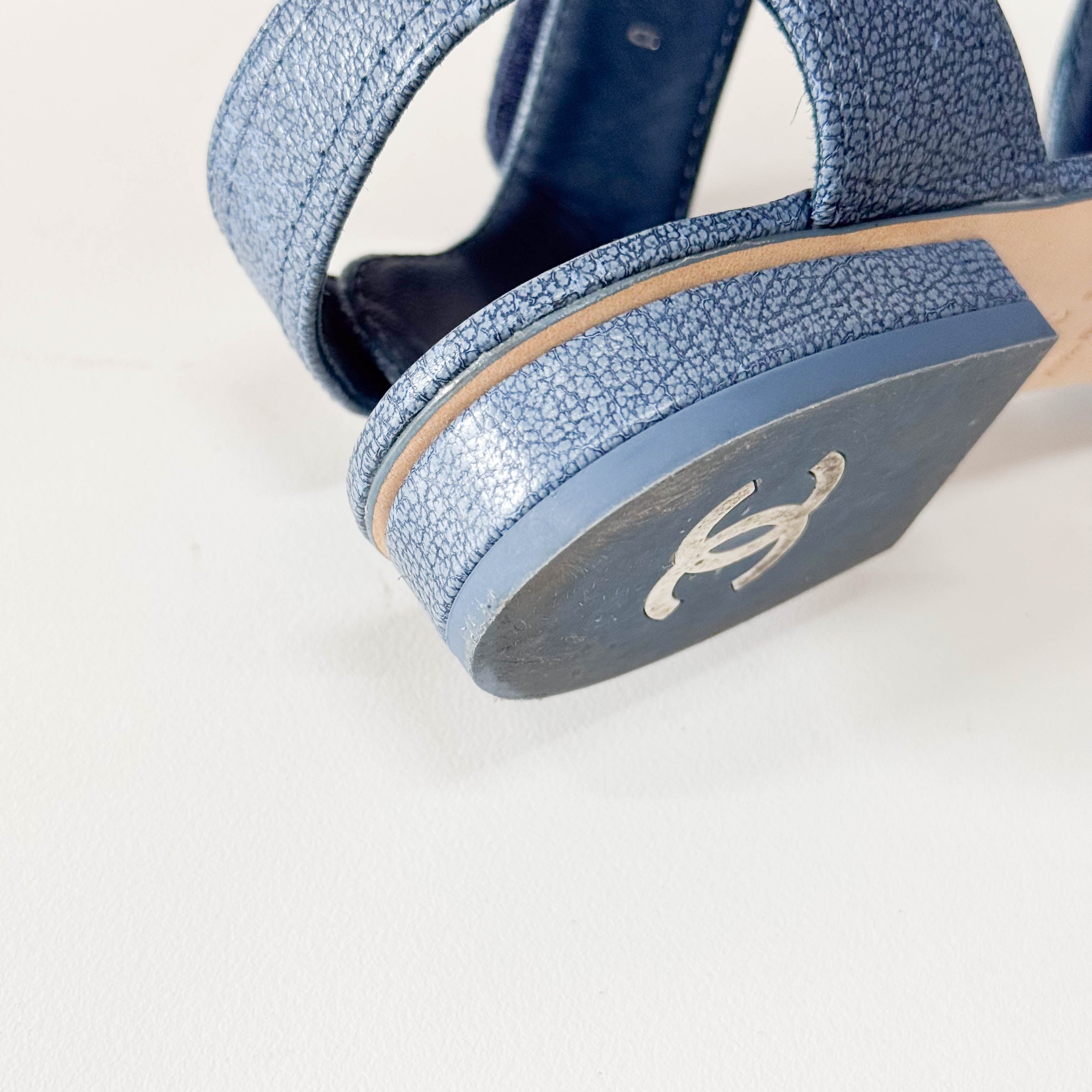 Blue 36 1/2 Leather Sandals