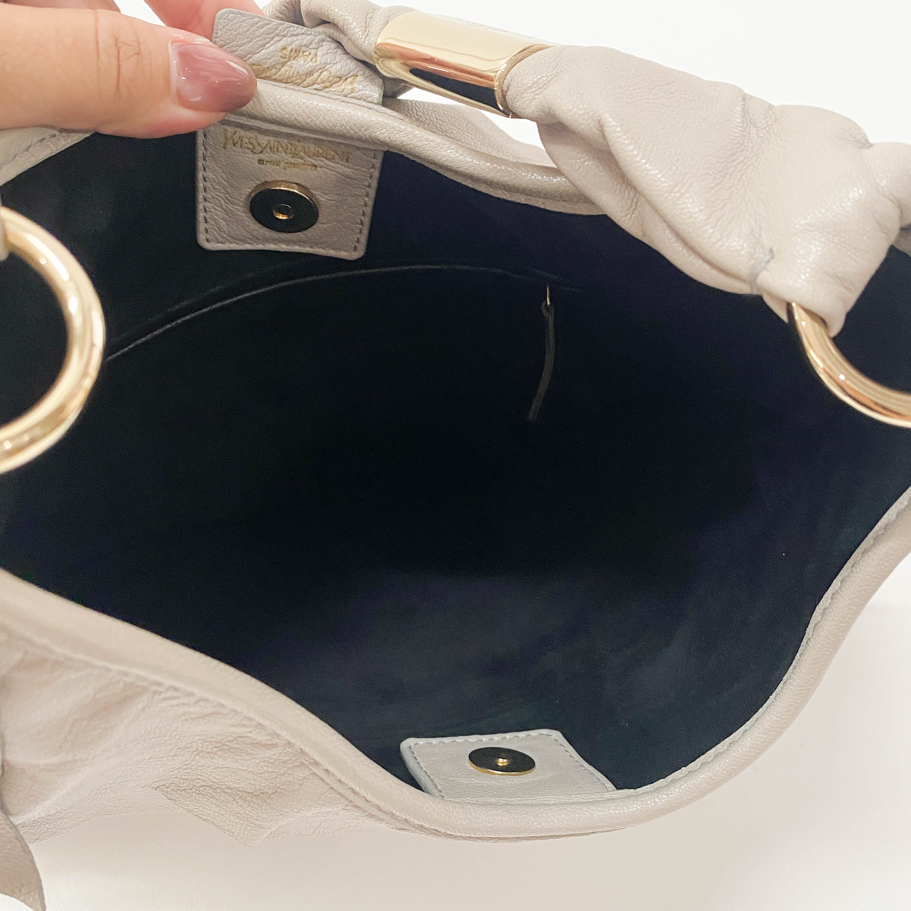 YSL Saint-Tropez Grey Leather Shoulder Bag