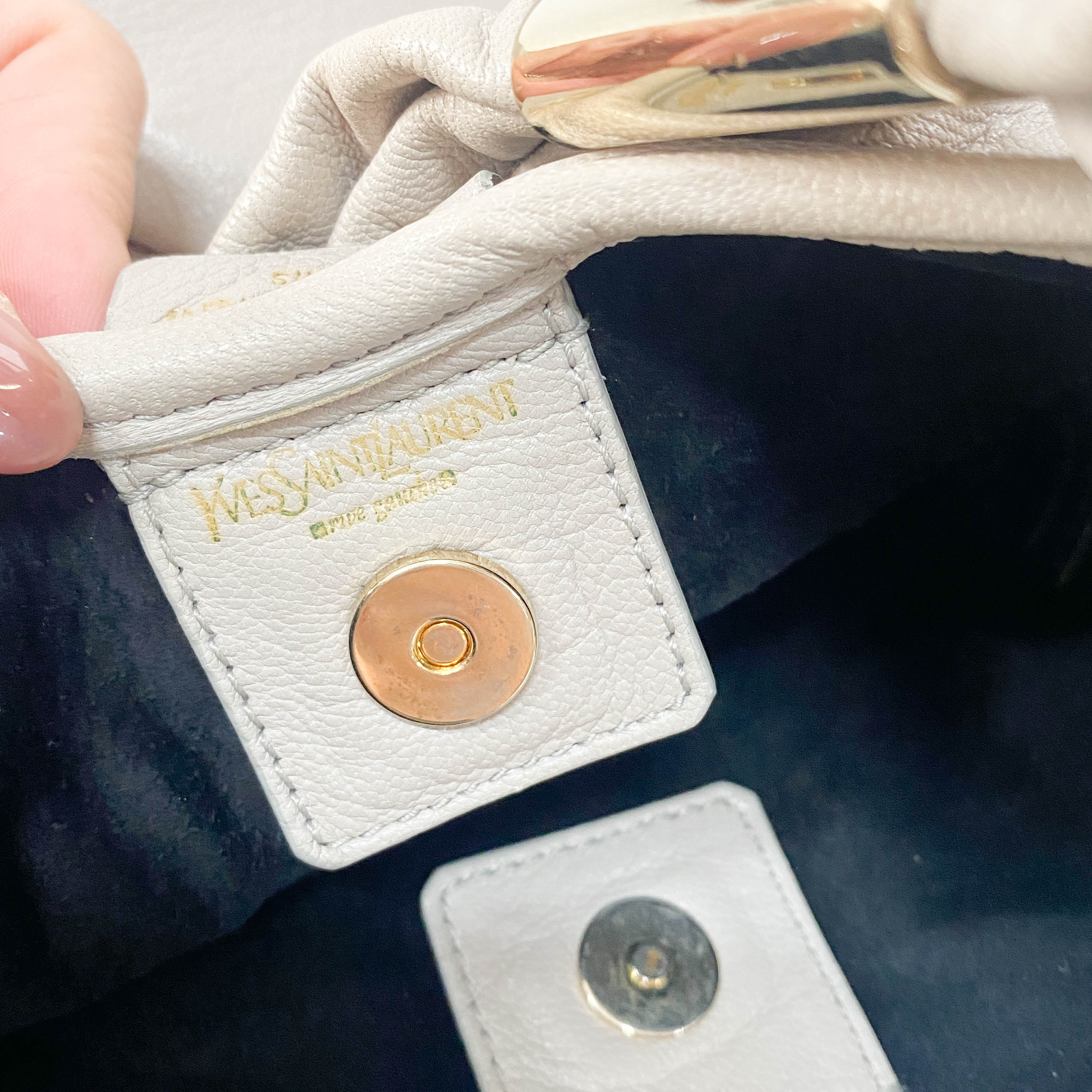 YSL Saint-Tropez Grey Leather Shoulder Bag