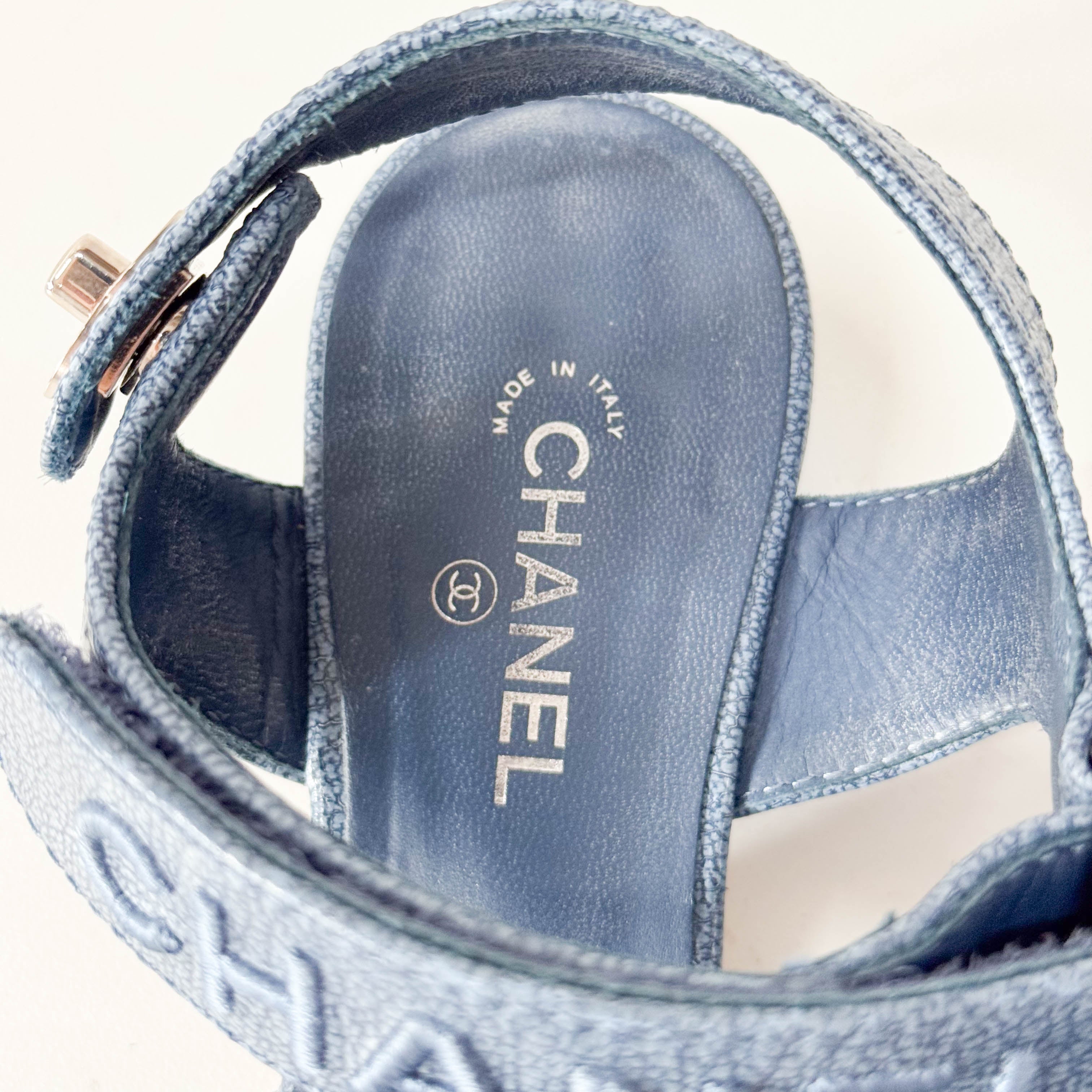 Blue 36 1/2 Leather Sandals