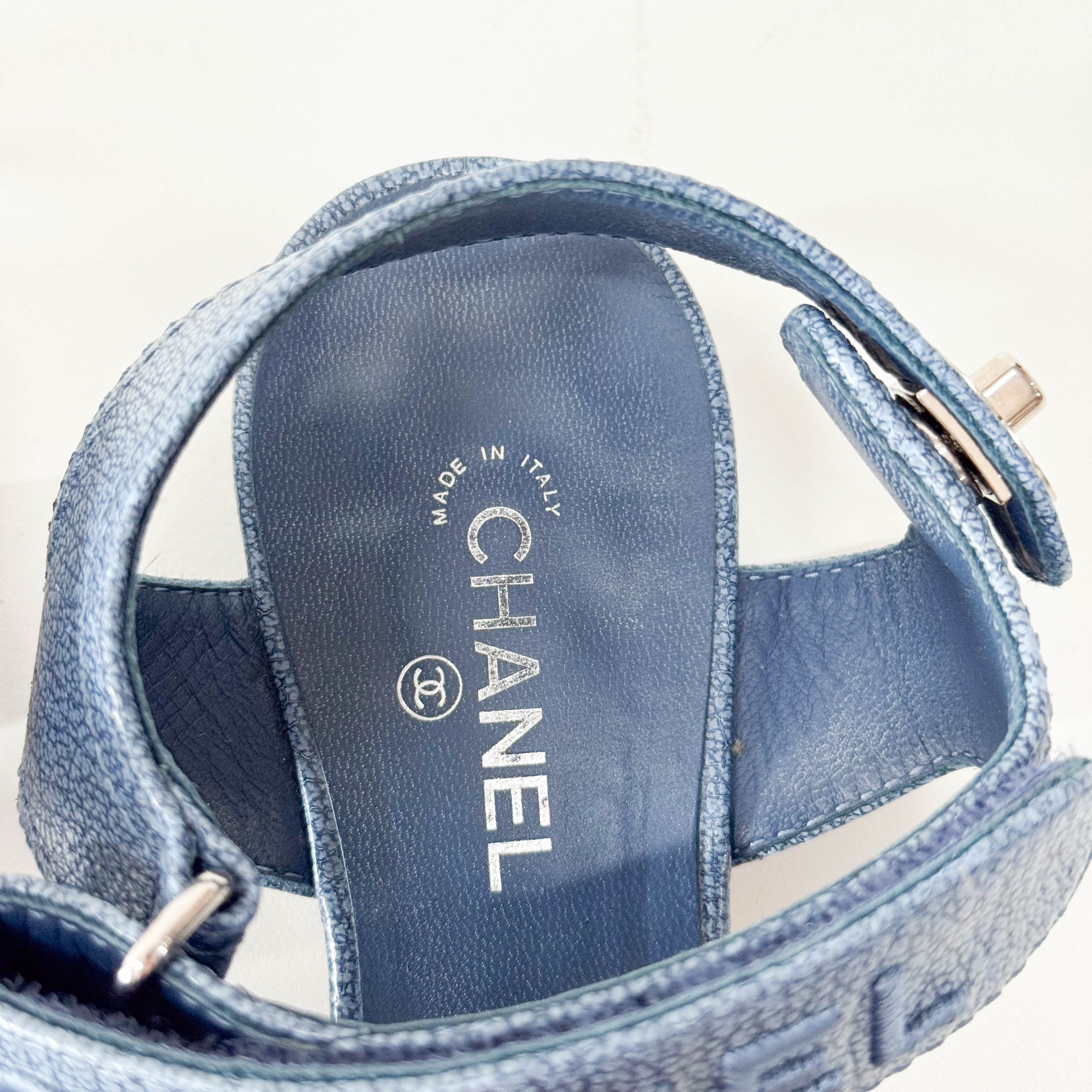 Blue 36 1/2 Leather Sandals