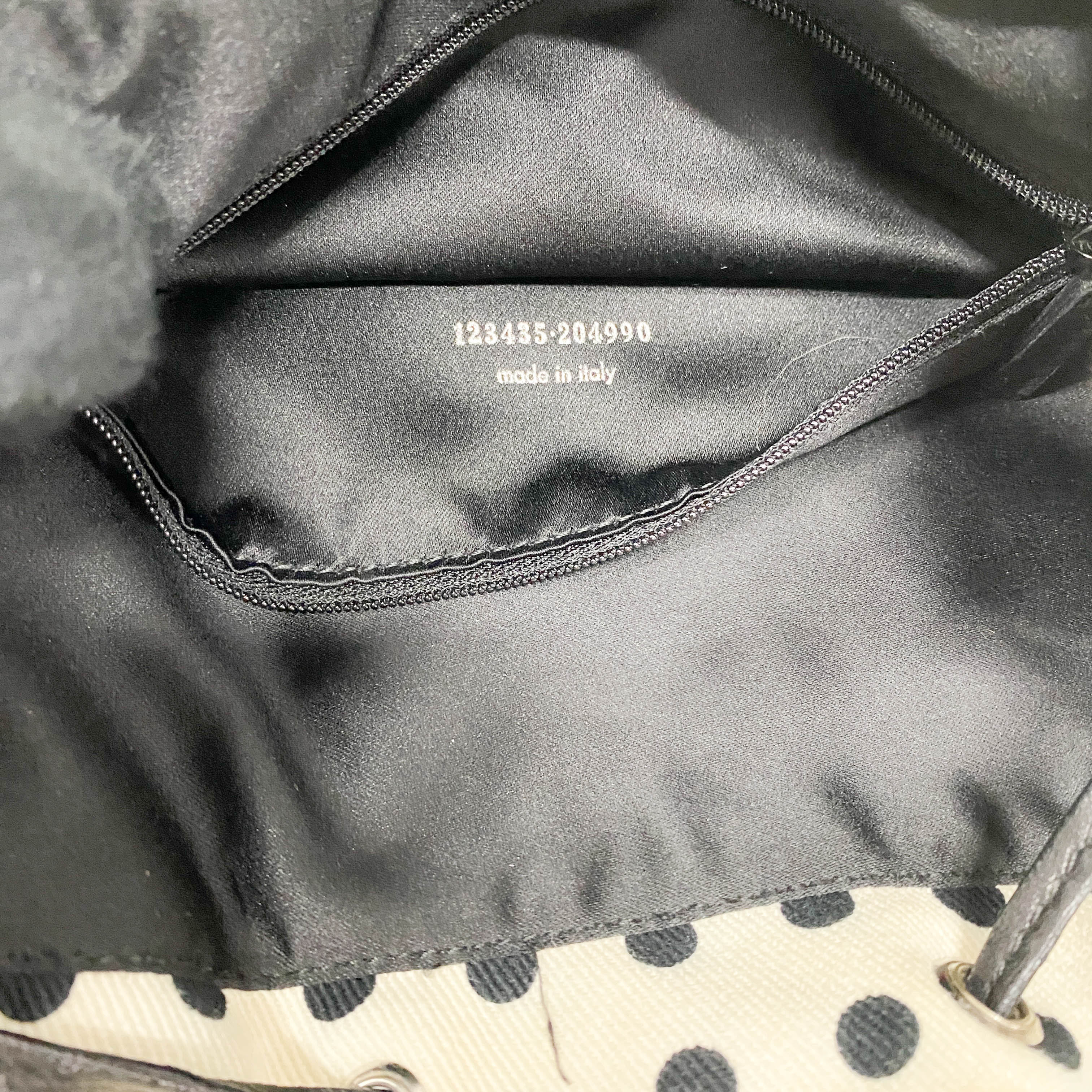 Vintage White Polka Dot Cloth Hand Bag