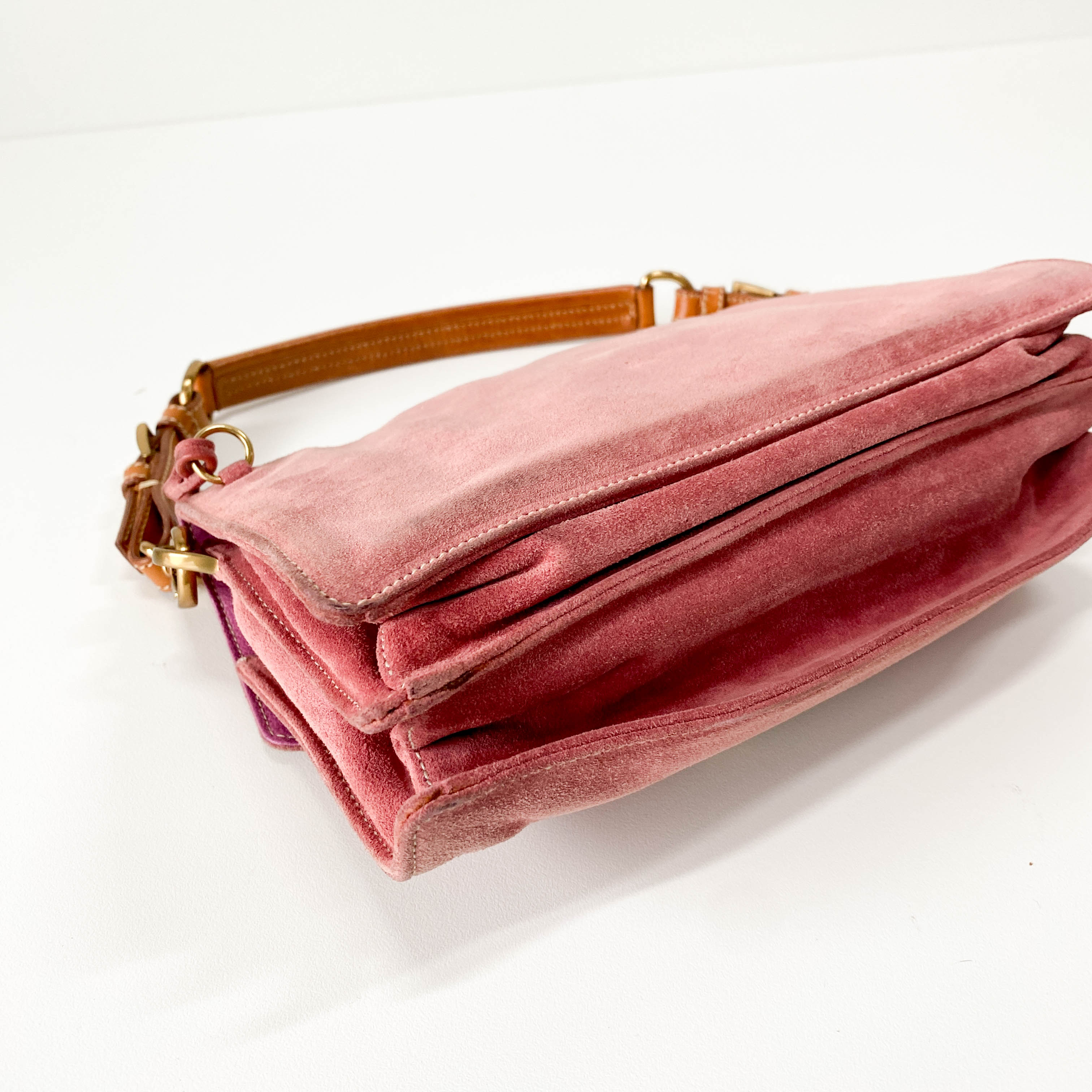 Rosé Pink Suede Handle Bag