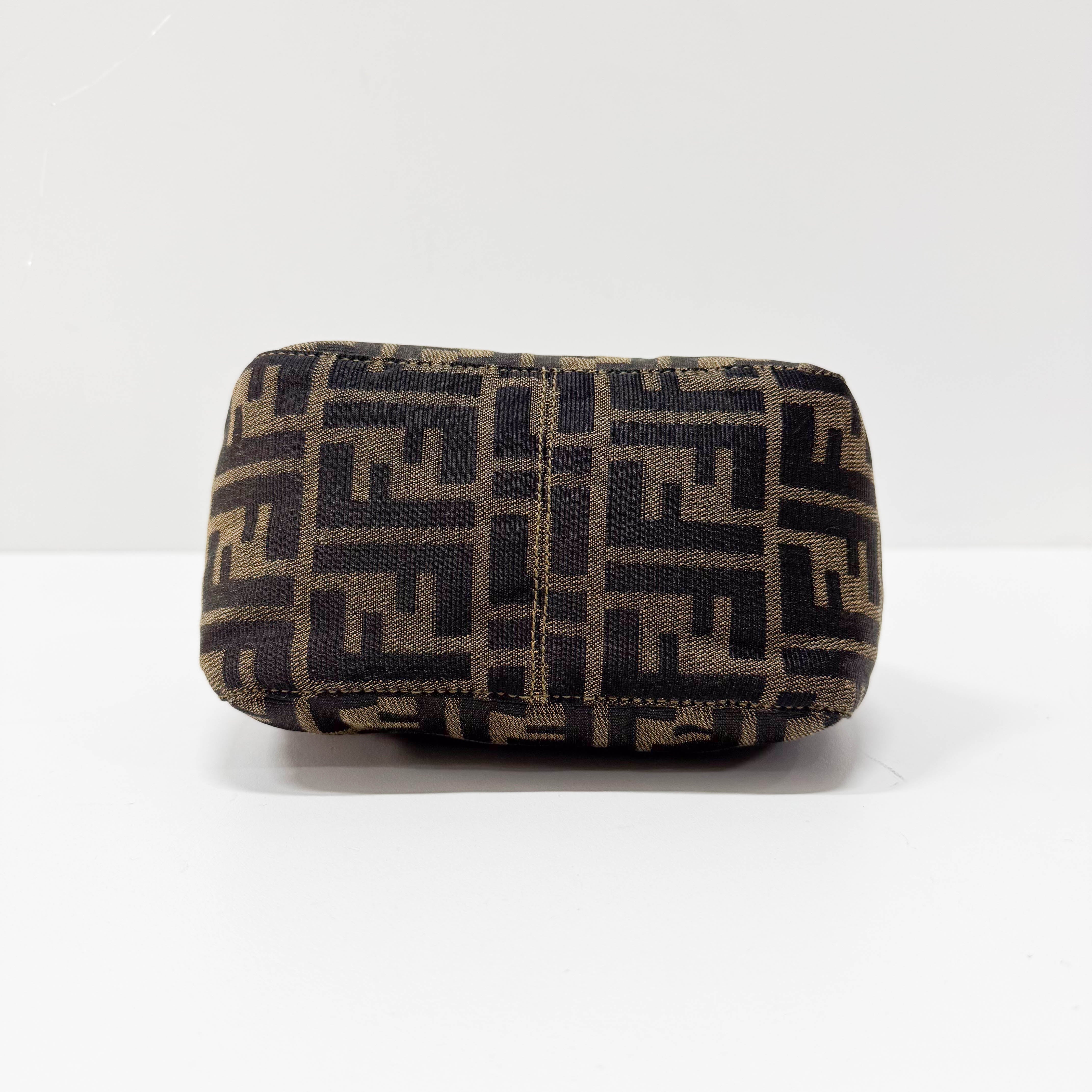 Croissant Brown Coated Canvas Hand Bag