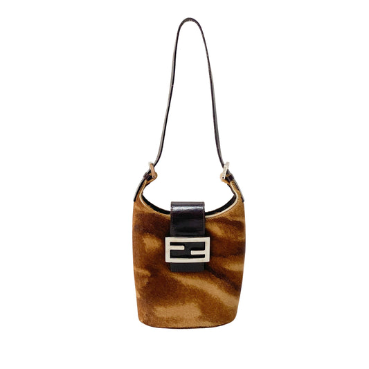 Brown Pony Hair Hobo Shoulder Bag