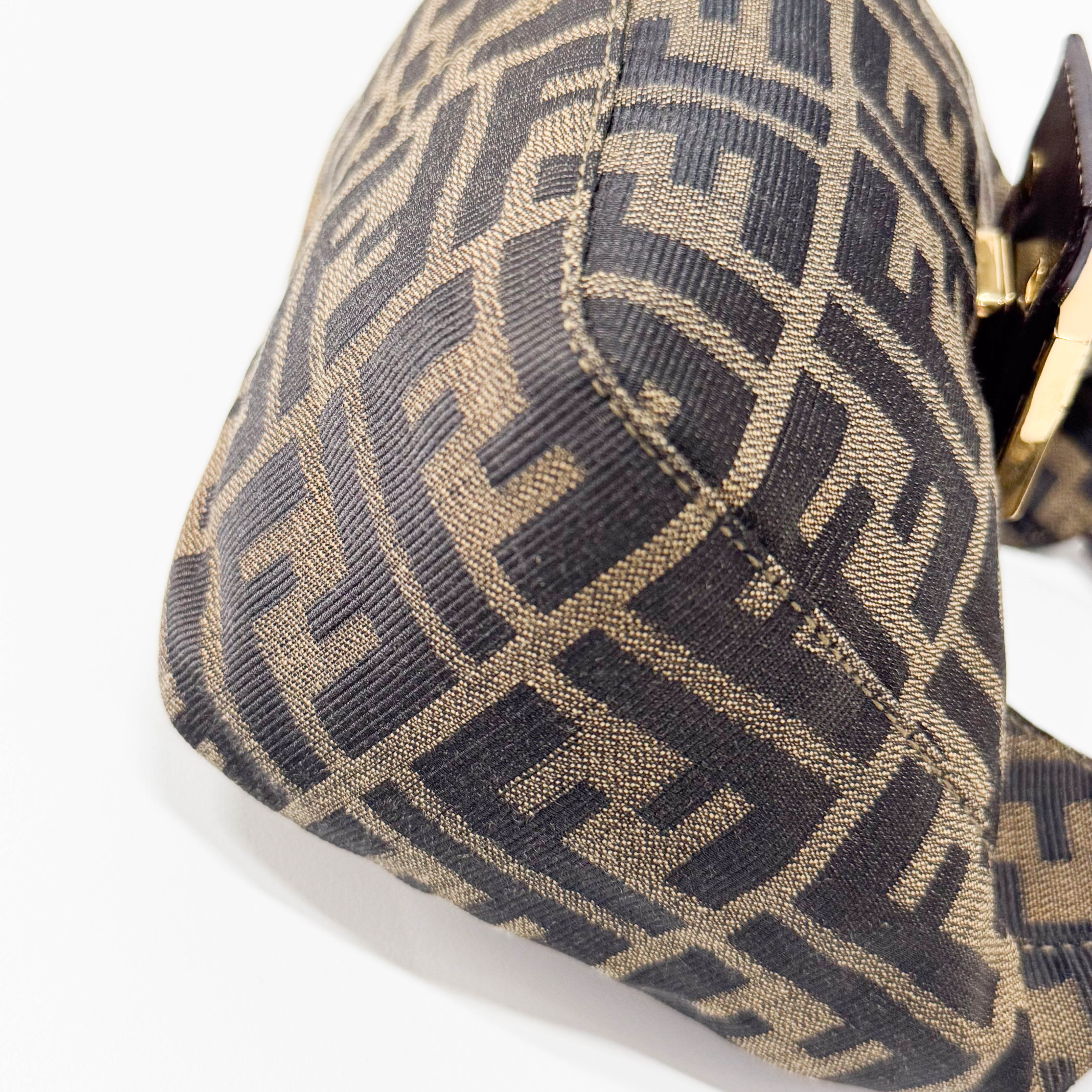 Croissant Brown Coated Canvas Hand Bag