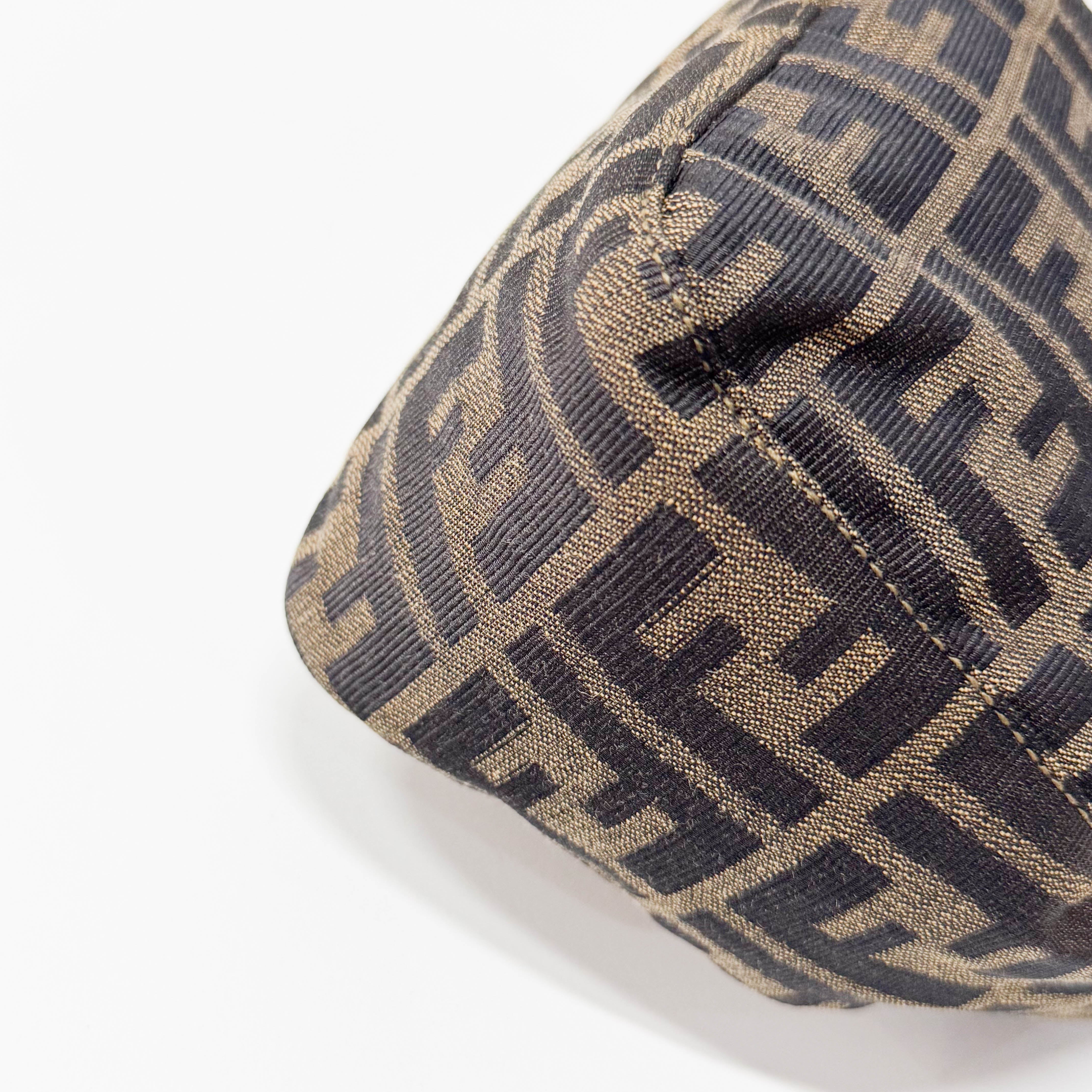 Croissant Brown Coated Canvas Hand Bag