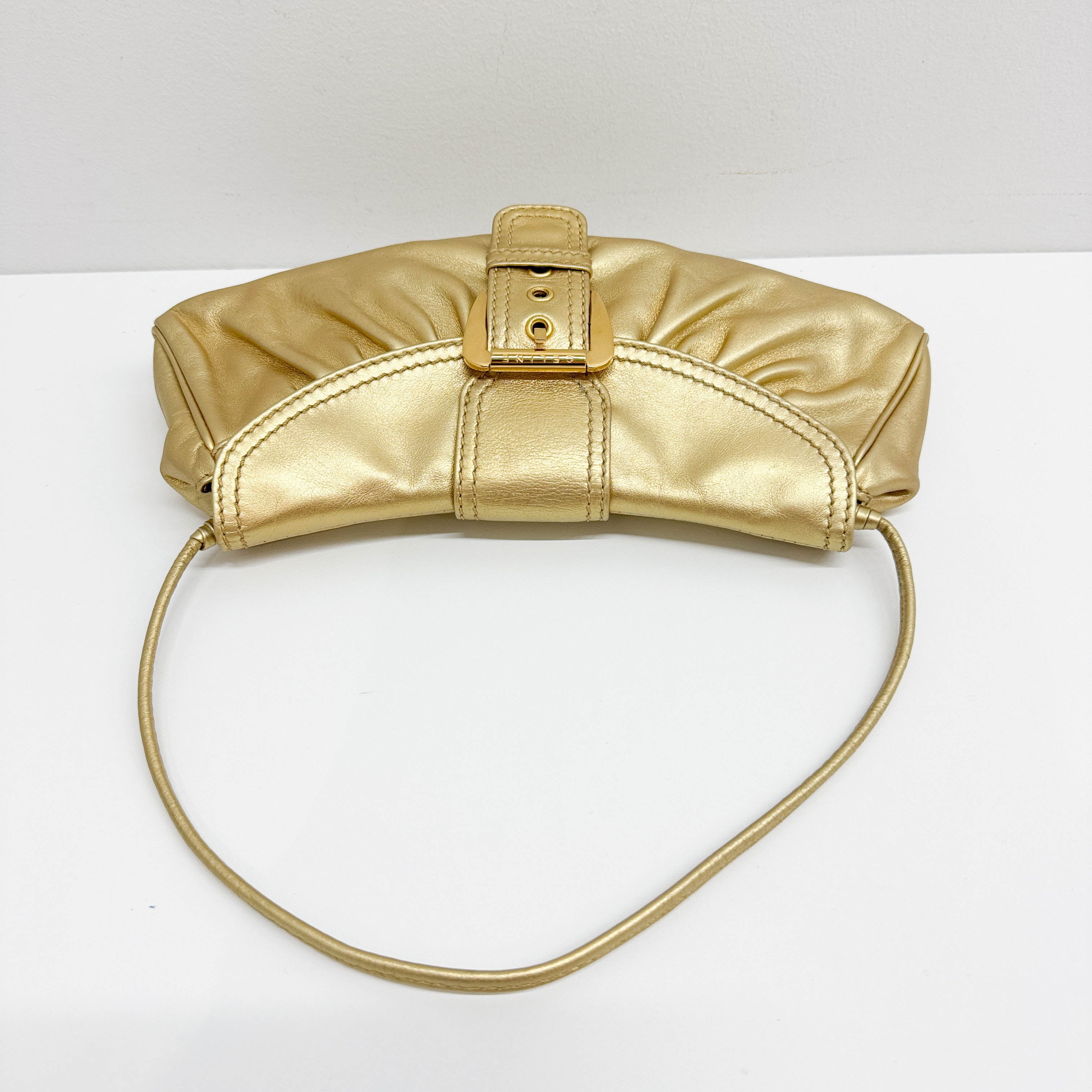 Gold Leather Shoulder Bag