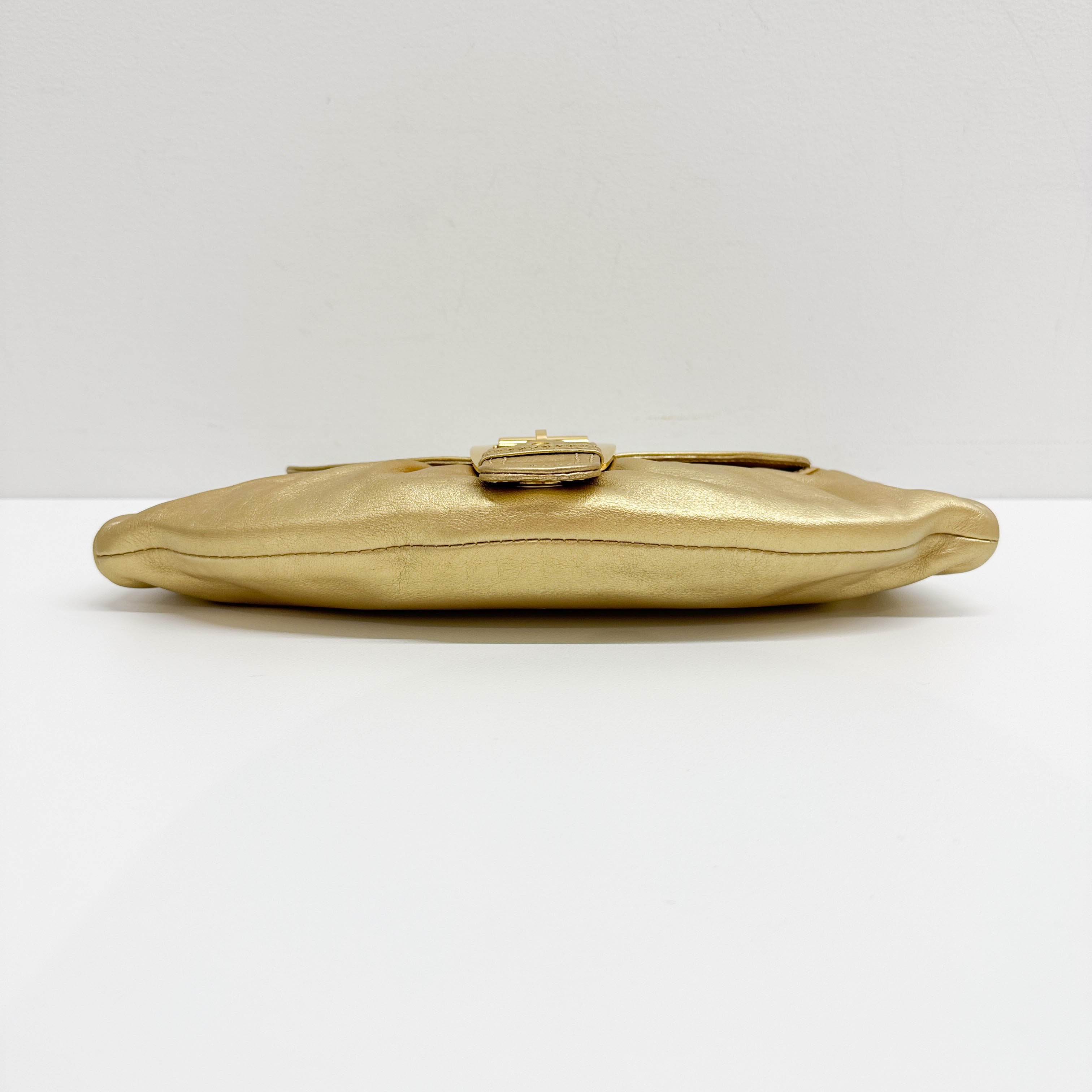 Gold Leather Shoulder Bag