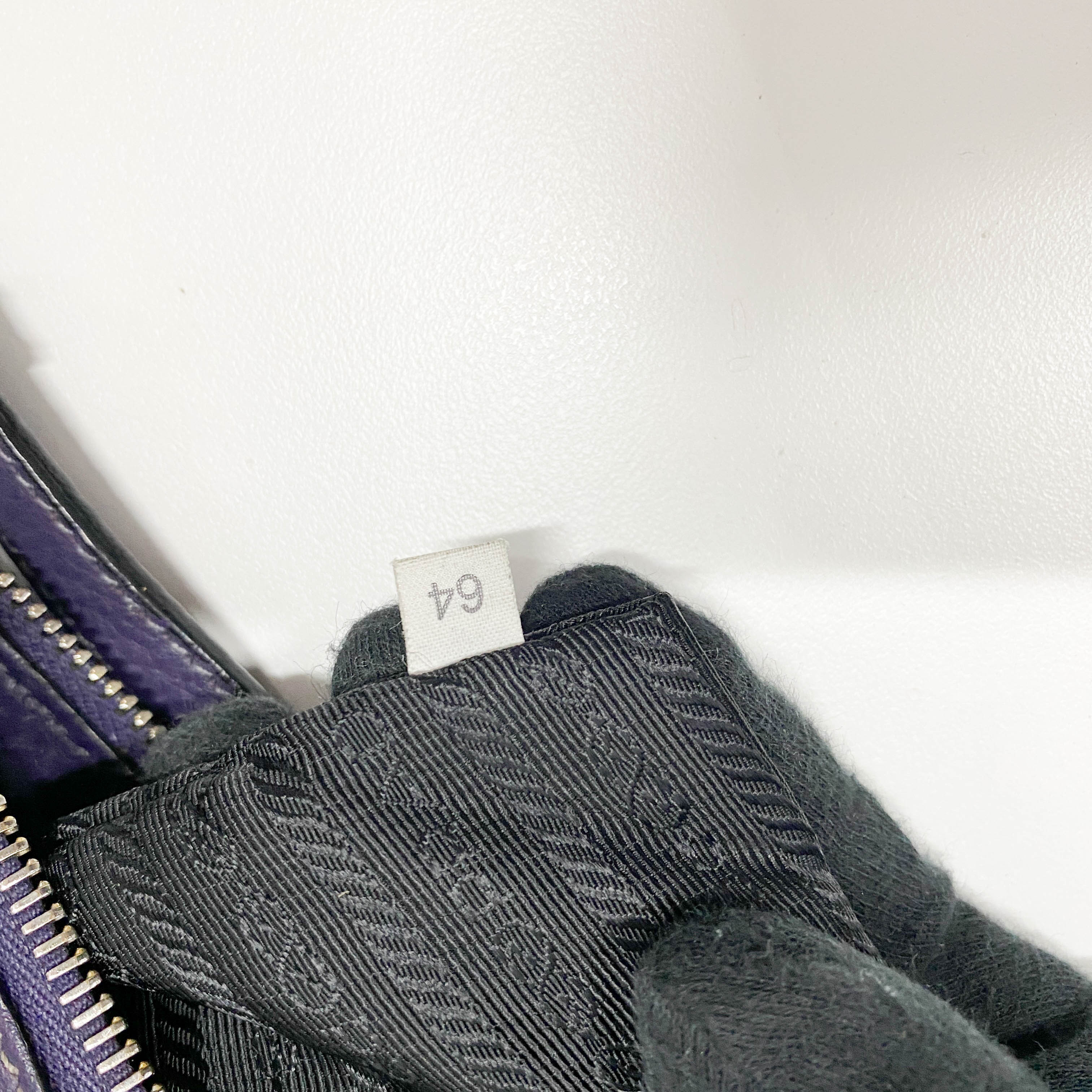 Small Purple Grained Calfskin Leather Crossbody Pouch