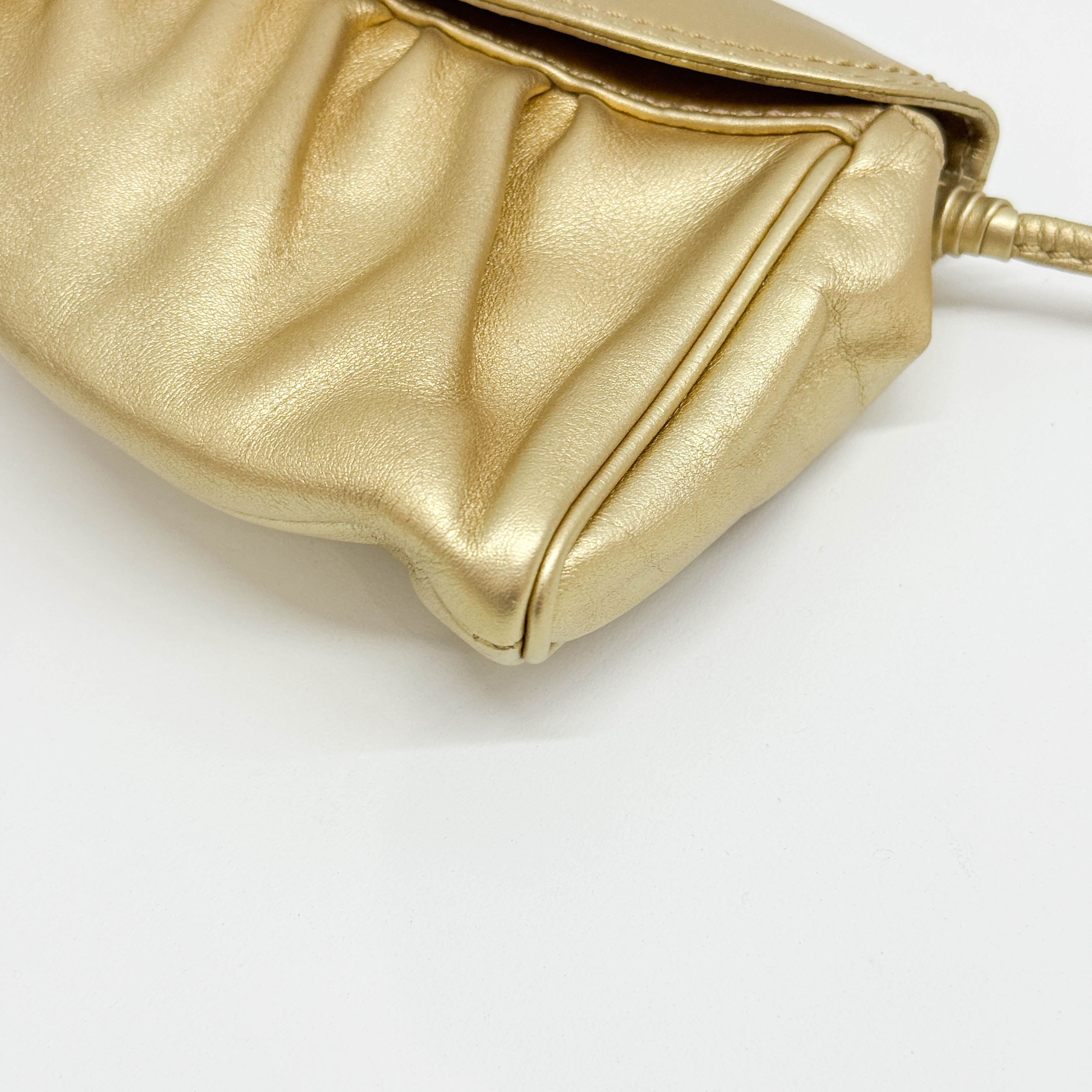 Gold Leather Shoulder Bag