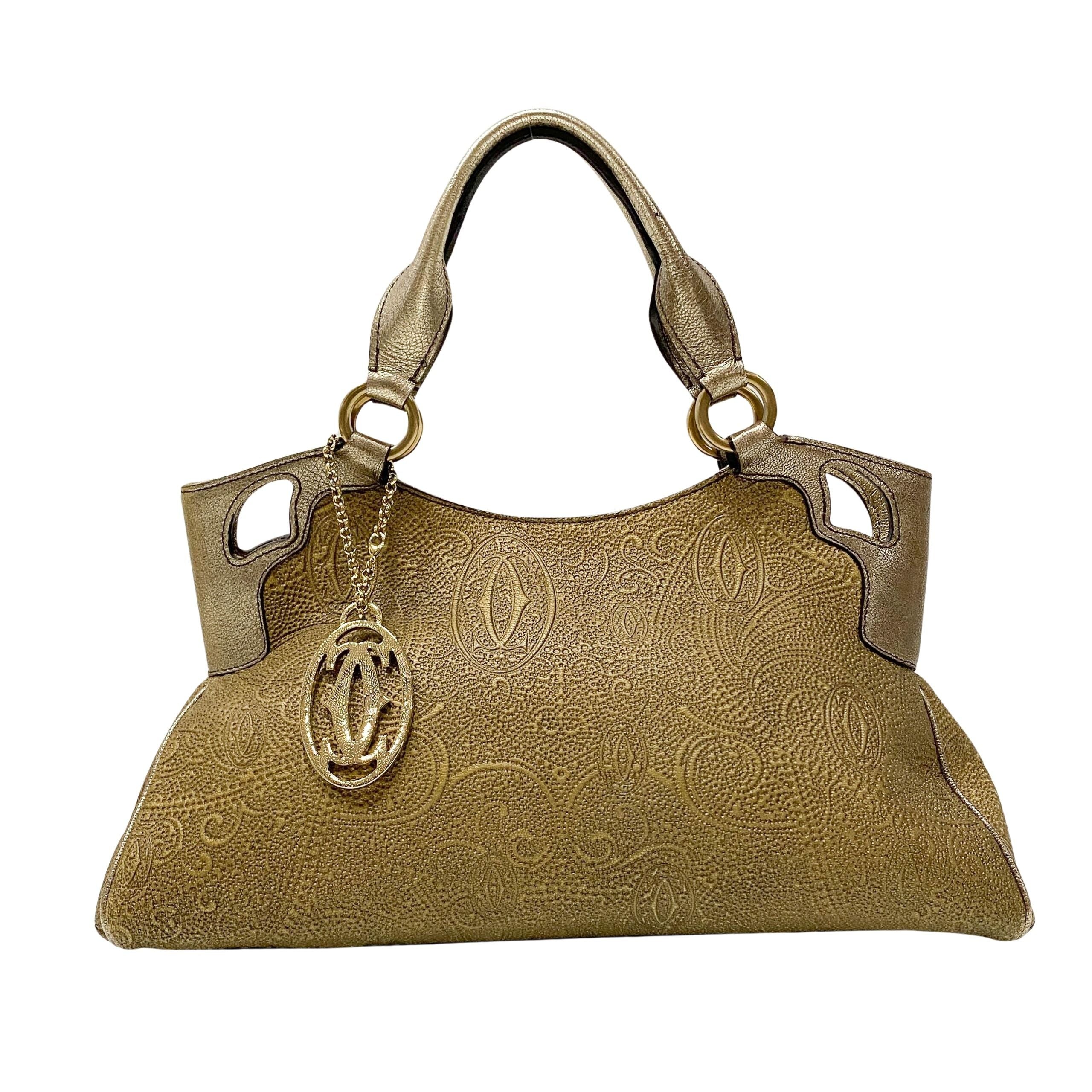 Marcello Golden Calfskin Leather Handbag