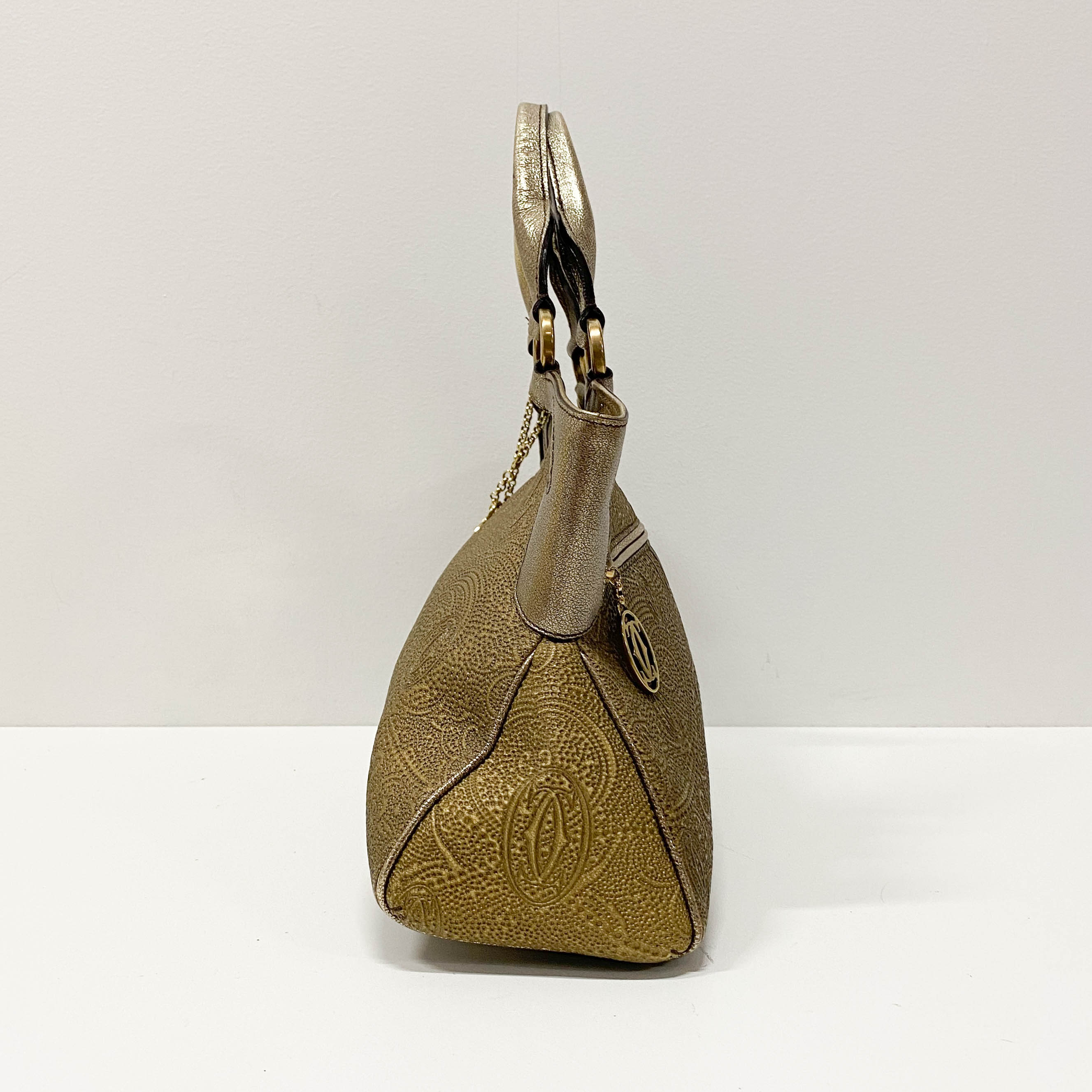 Marcello Golden Calfskin Leather Handbag